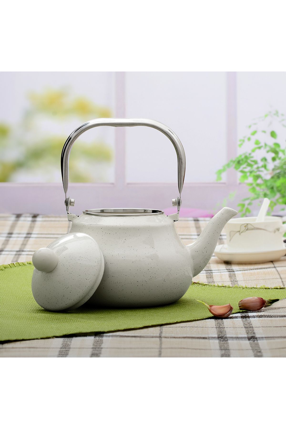 Vadi-Alessi Enameled Heat Resistant Glass Herbal Tea Pot 2.5L 4