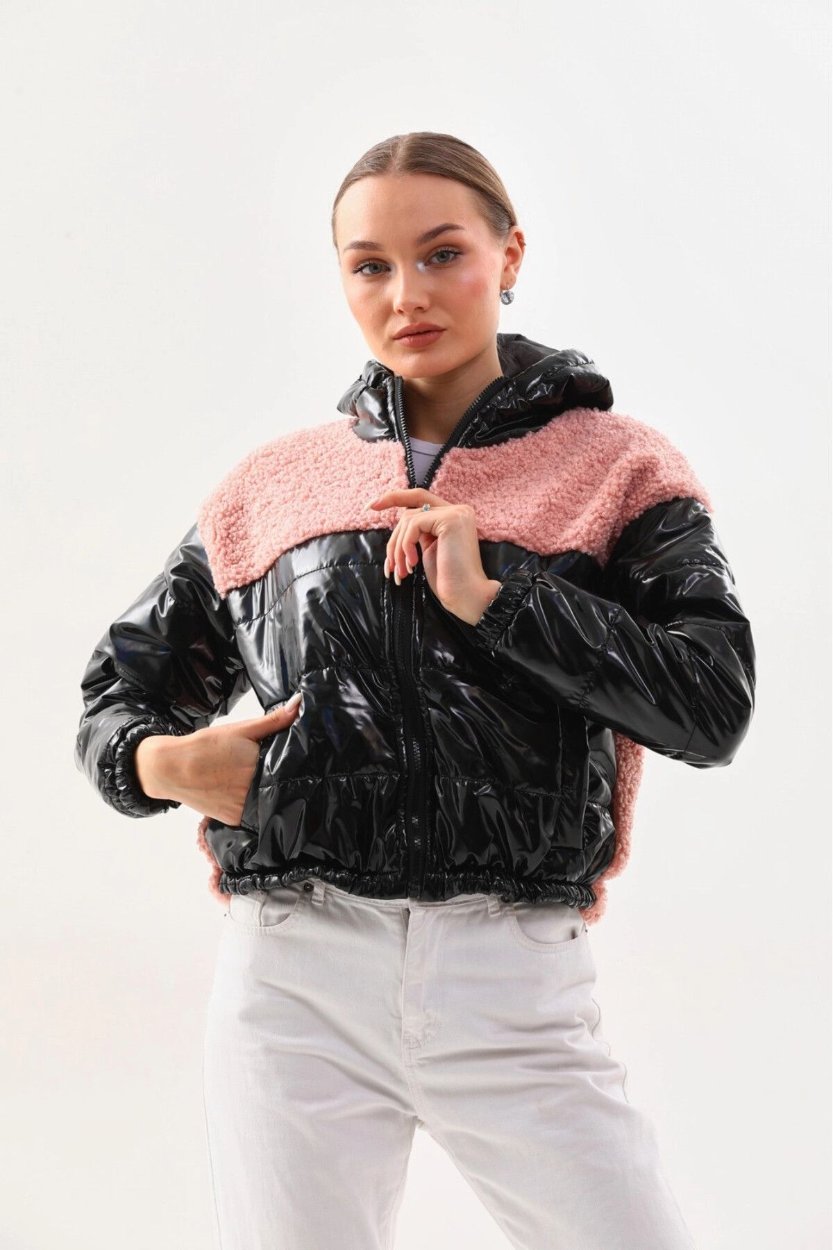 Pink patent jacket clearance