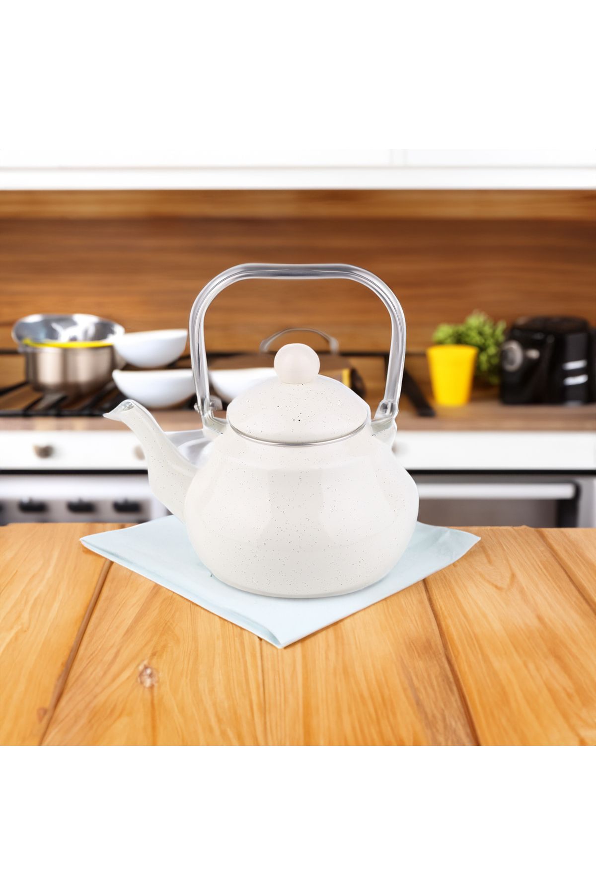 Vadi-Alessi Enameled Heat Resistant Glass Herbal Tea Pot 2.5L 1