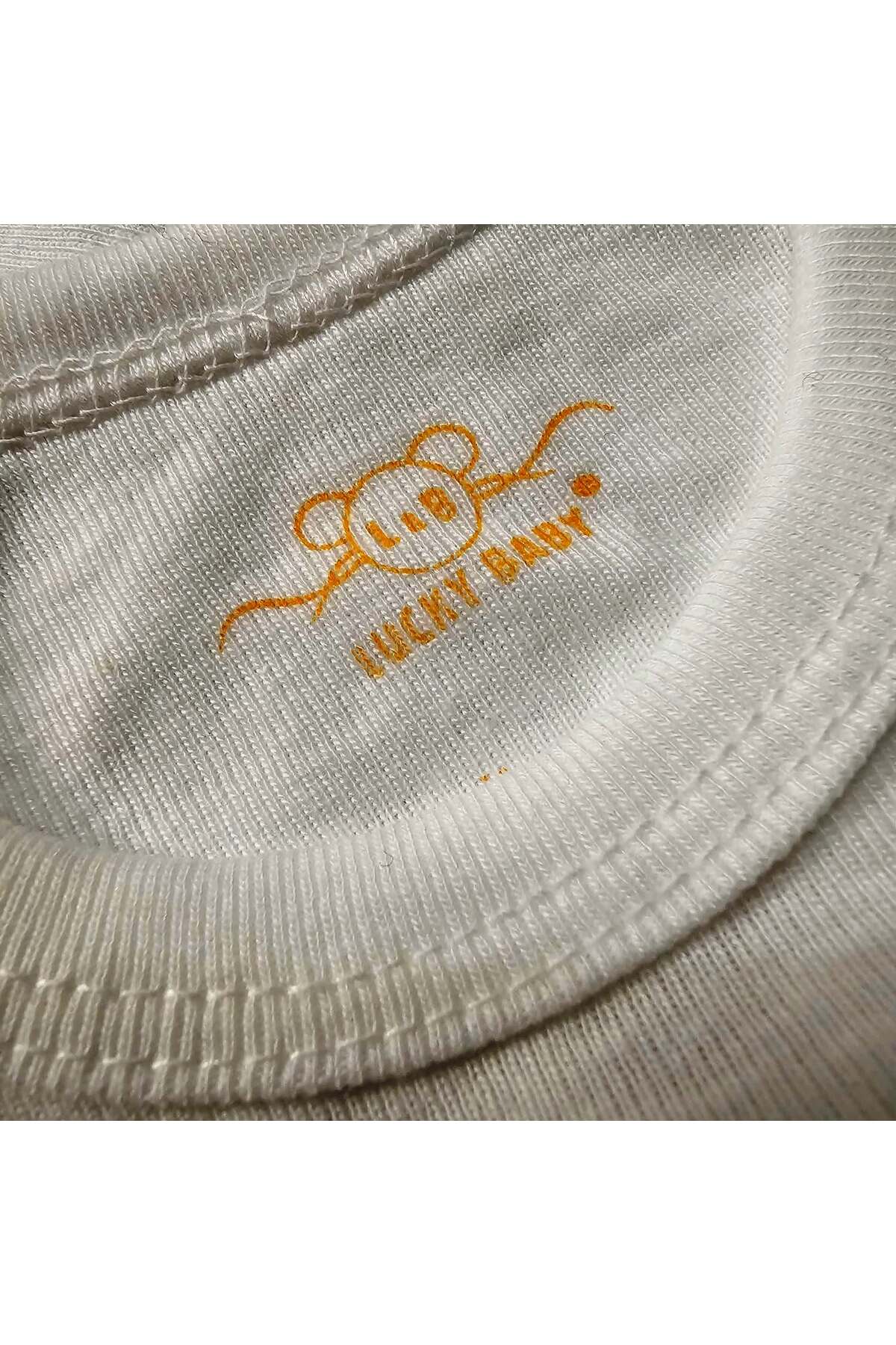 بادی نوزادی پسرانه – دخترانه سفید lucky baby | ksb22565 اورجینال - تصویر 3