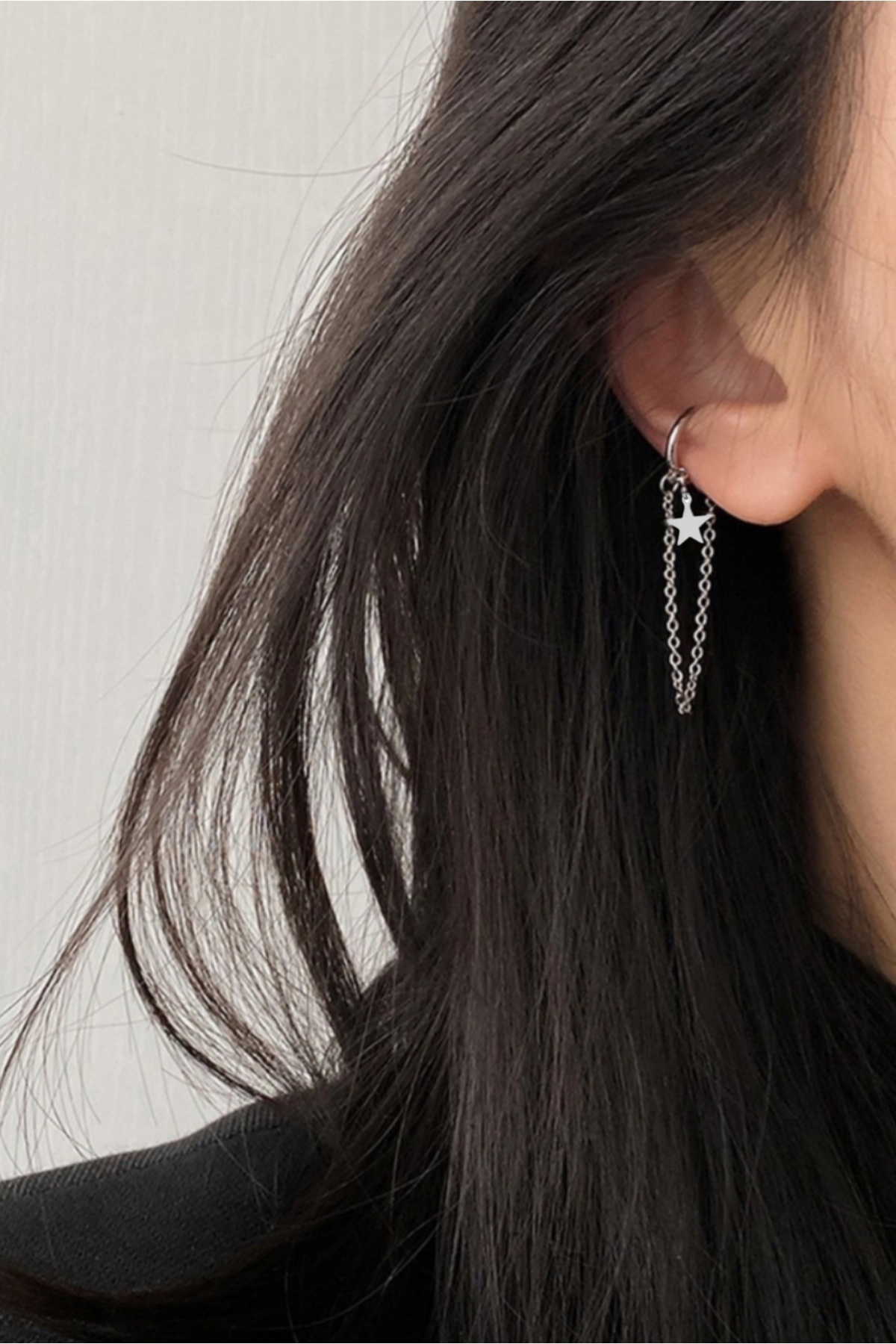 Yıldızlı Deliksiz Kıkırdak Küpe, Ear Cuff Kadın Küpe 2