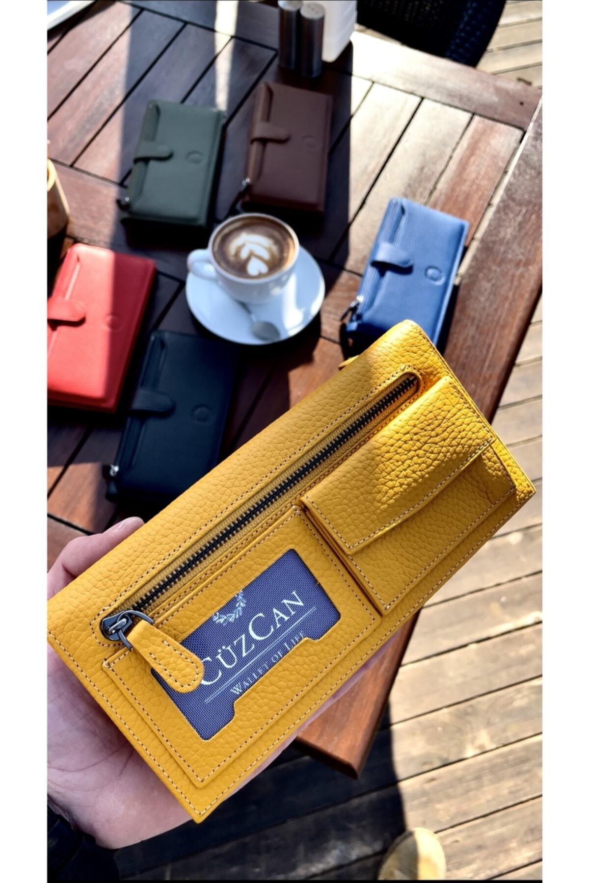 کیف پول مردانه زرد CüzCan | 119 اورجینال - تصویر 4