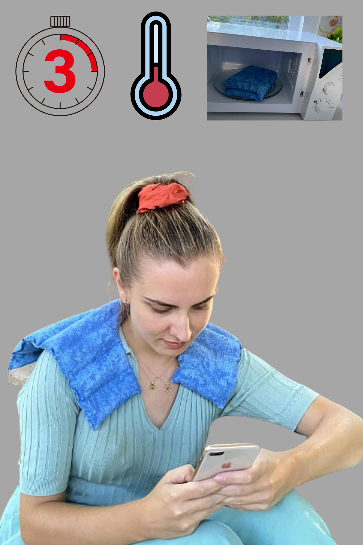 LAPENTA Çavdarlı Aromatik Omuz Yastığı Mavi