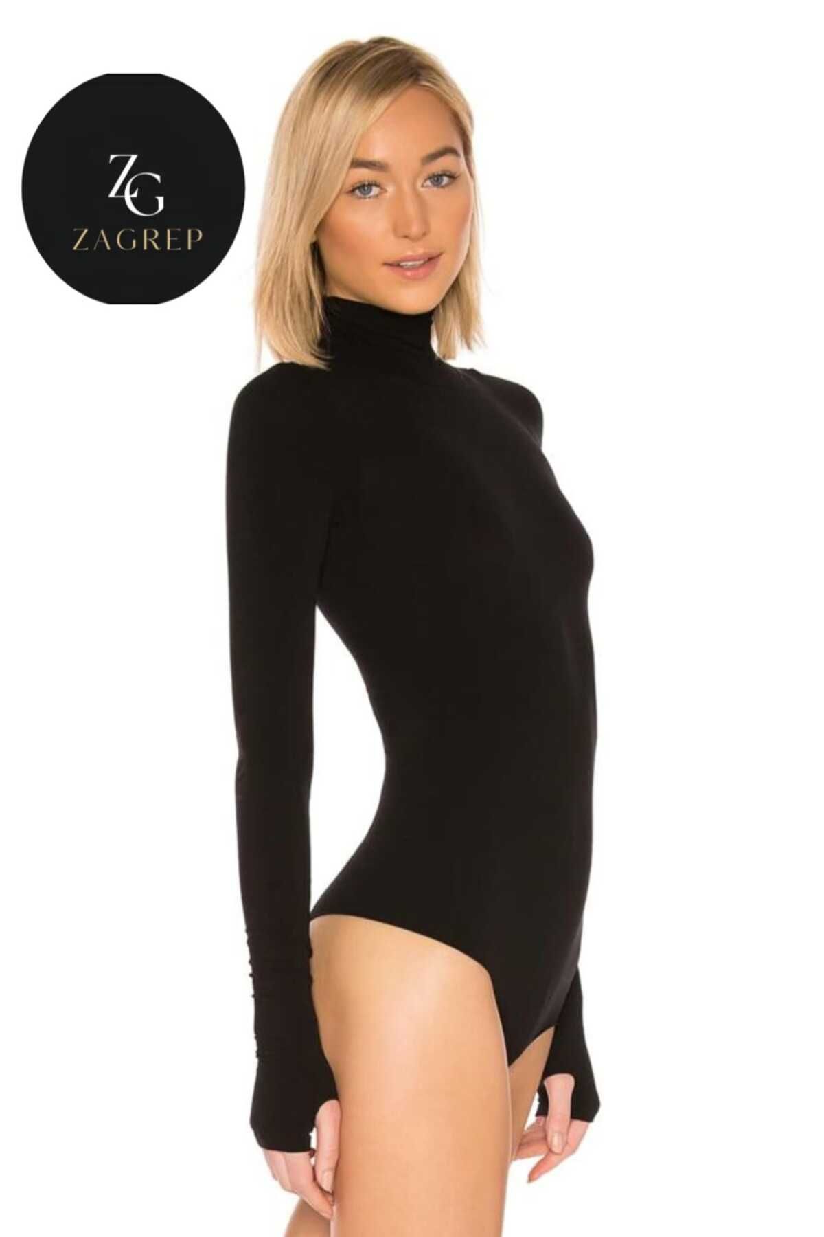 Zagrep-Red Body Turtleneck Finger Interlocking Silk Jersey Double Layer No Inner Display 3
