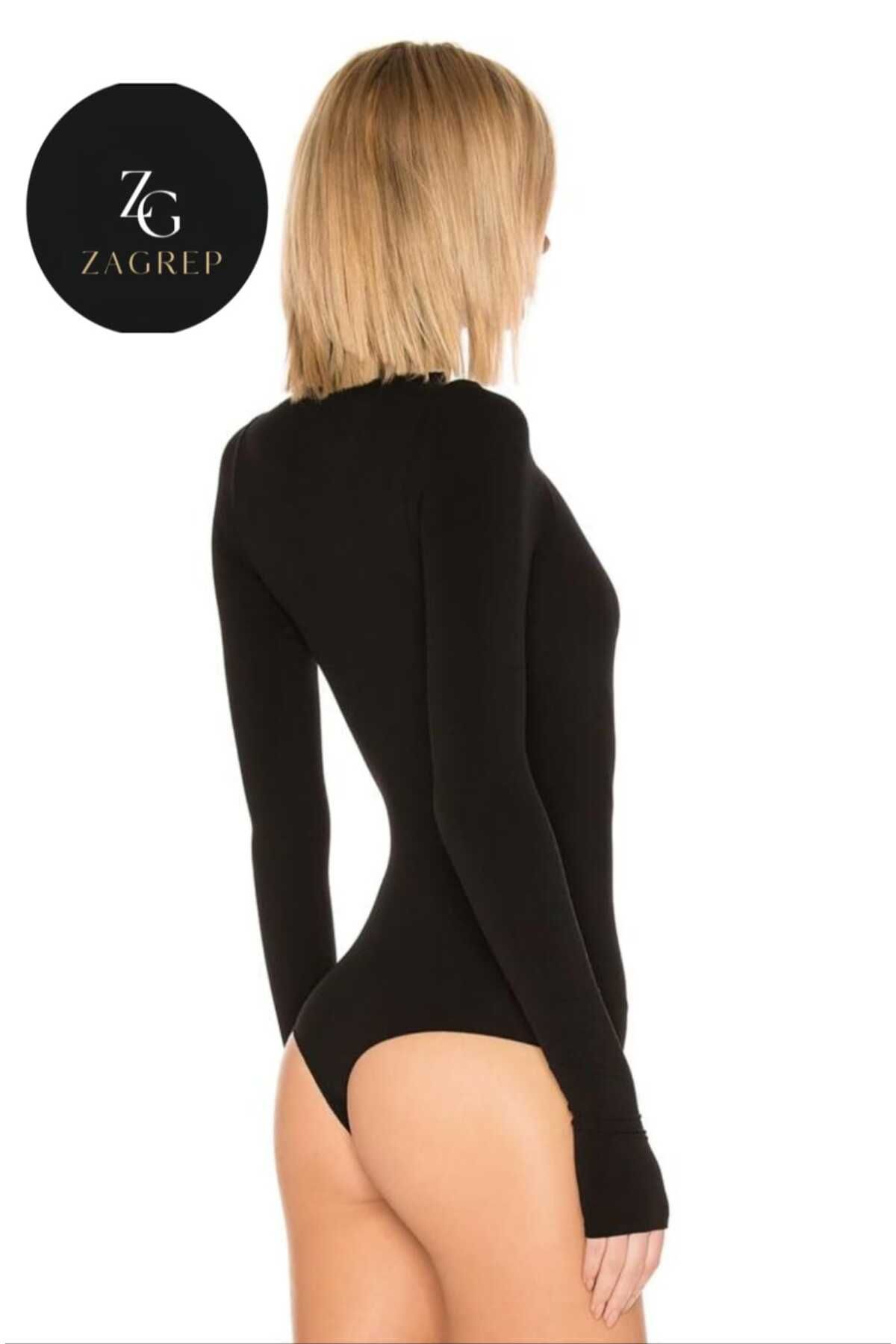 Zagrep-Red Body Turtleneck Finger Interlocking Silk Jersey Double Layer No Inner Display 2