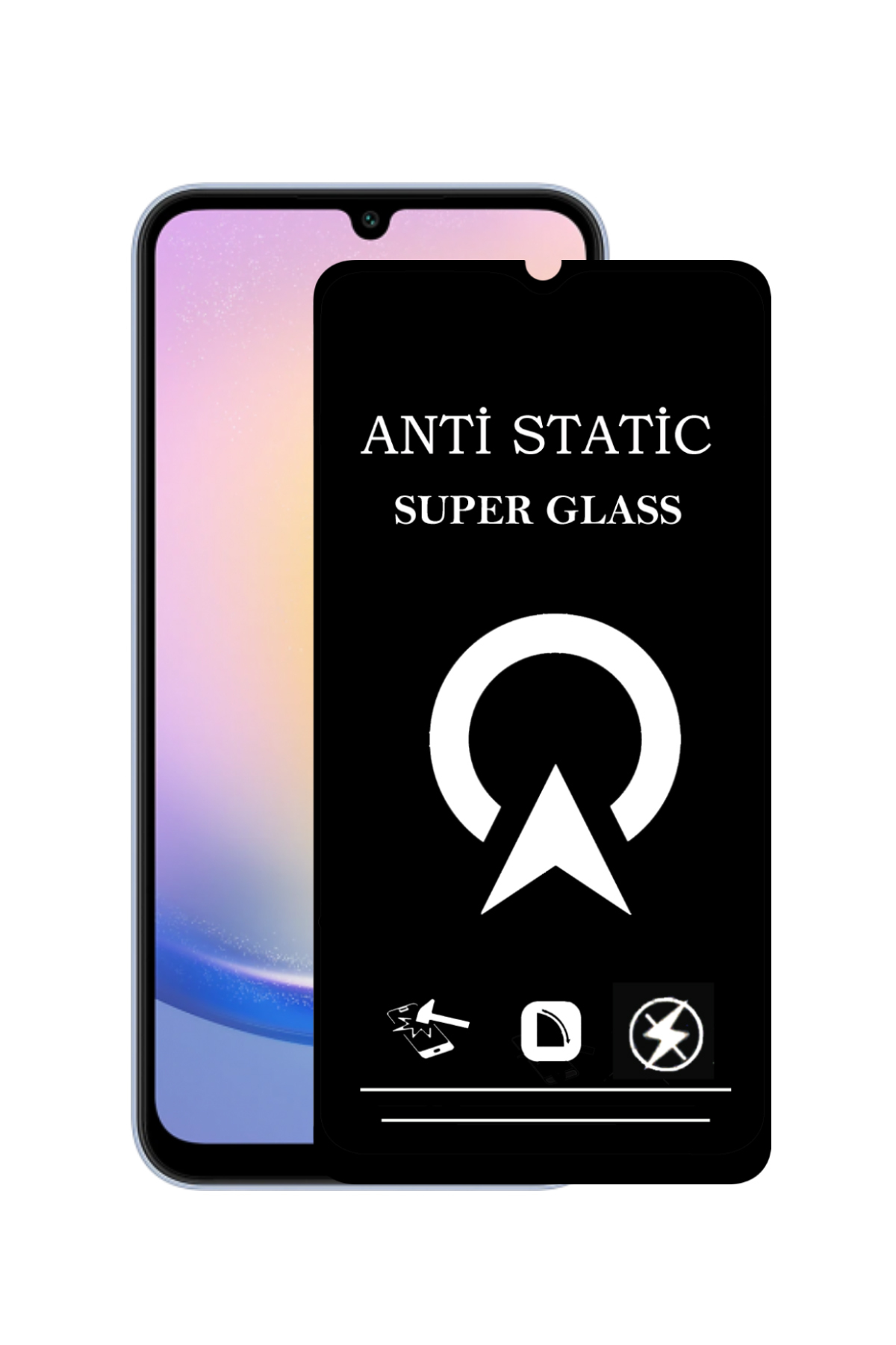 Samsung Galaxy A25 5G ile Uyumlu Tam Kaplayan Anti Statik Çizilmez Safir Ekran Koruyucu Cam