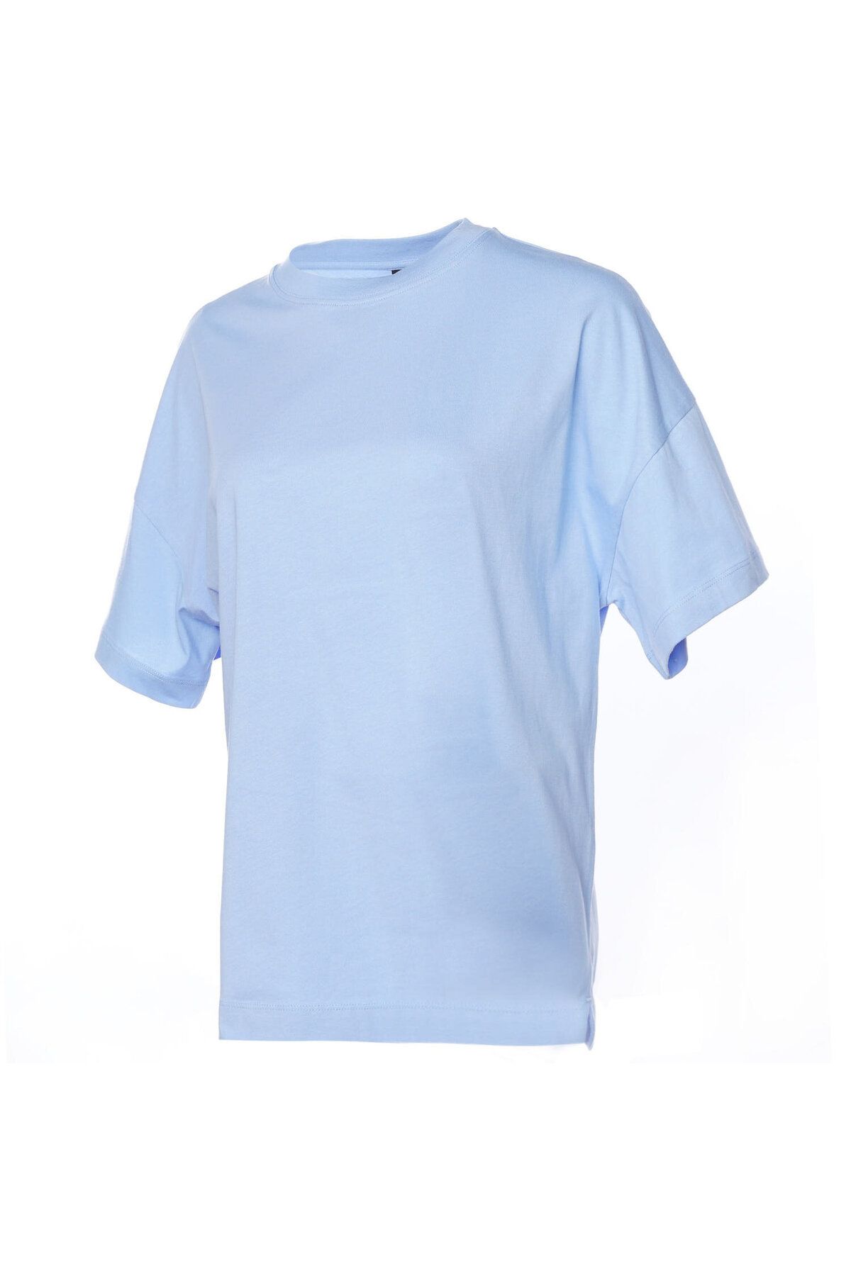 تی شرت آبی زنانه shura بزرگ و آستین کوتاه t shirt hummel