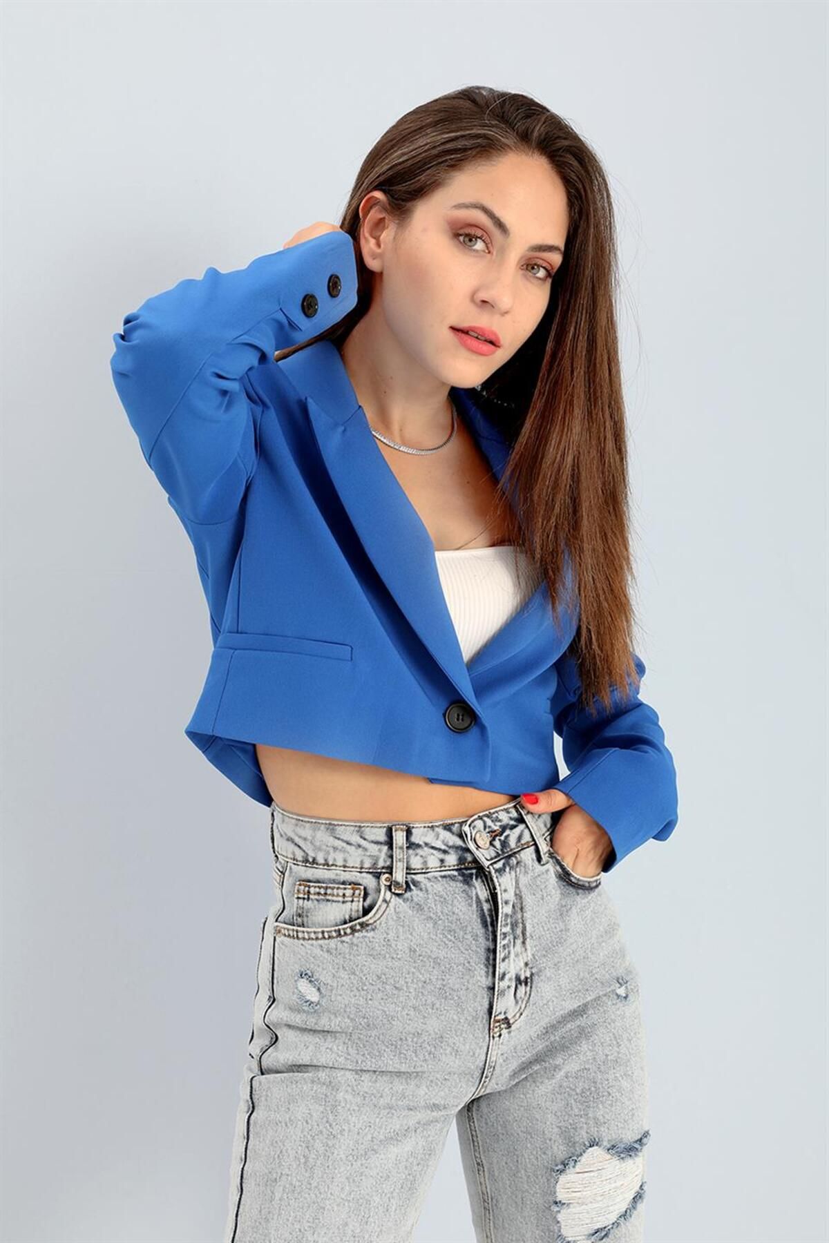 Blue cheap short jacket