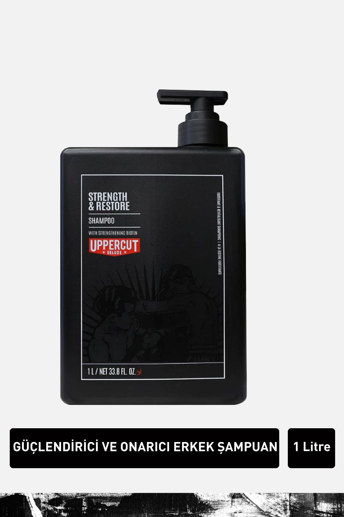 شامپو Strength And Restore 1 L - تقویت کننده و بازیابی شامپو 1 لیتری Uppercut Deluxe