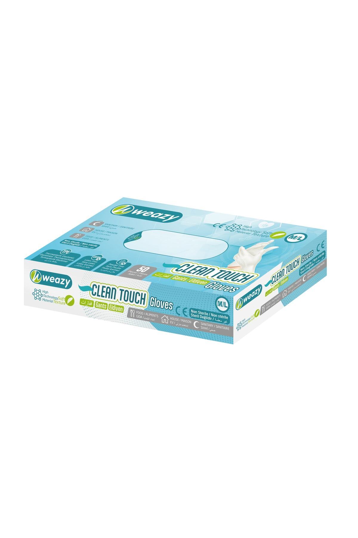 Weazy 50'li Çok Amaçlı Pudrasız Şeffaf Eldiven (M/L)