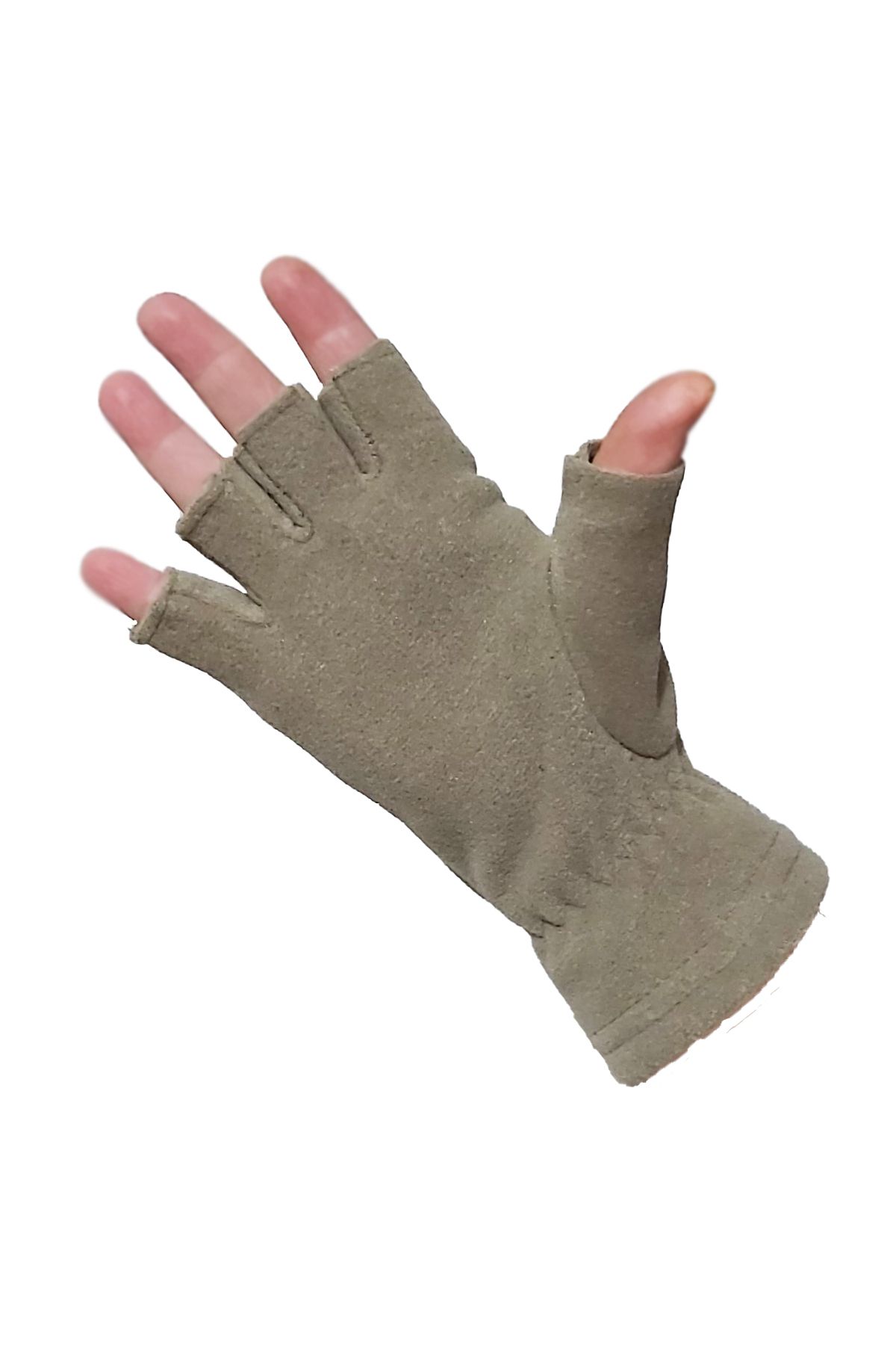 Mrey-Women's Sand Beige Cut Finger Fleece Winter Gloves Winter Cut Gloves with Elastic Ankle Sand 3
