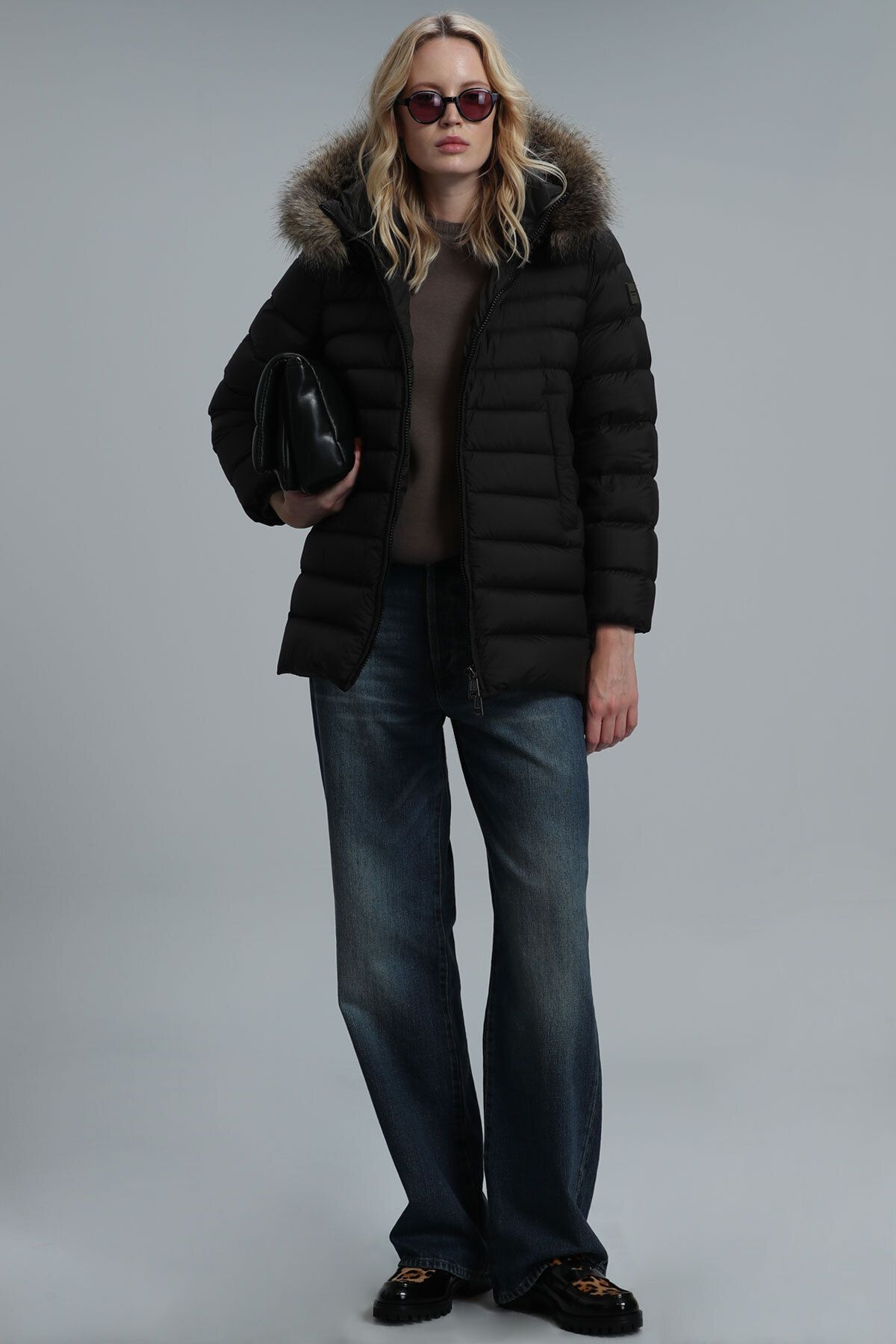 Goose down top women's long coat