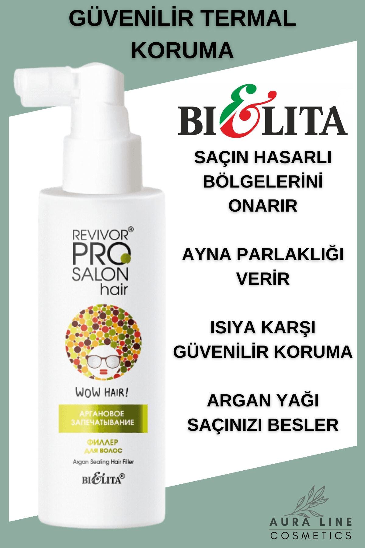 Belita Revivor Pro Salon Hair Argan Yağlı Durulanmayan Termal Koruma Saç Bakım Spreyi 150ml — 4810151030766