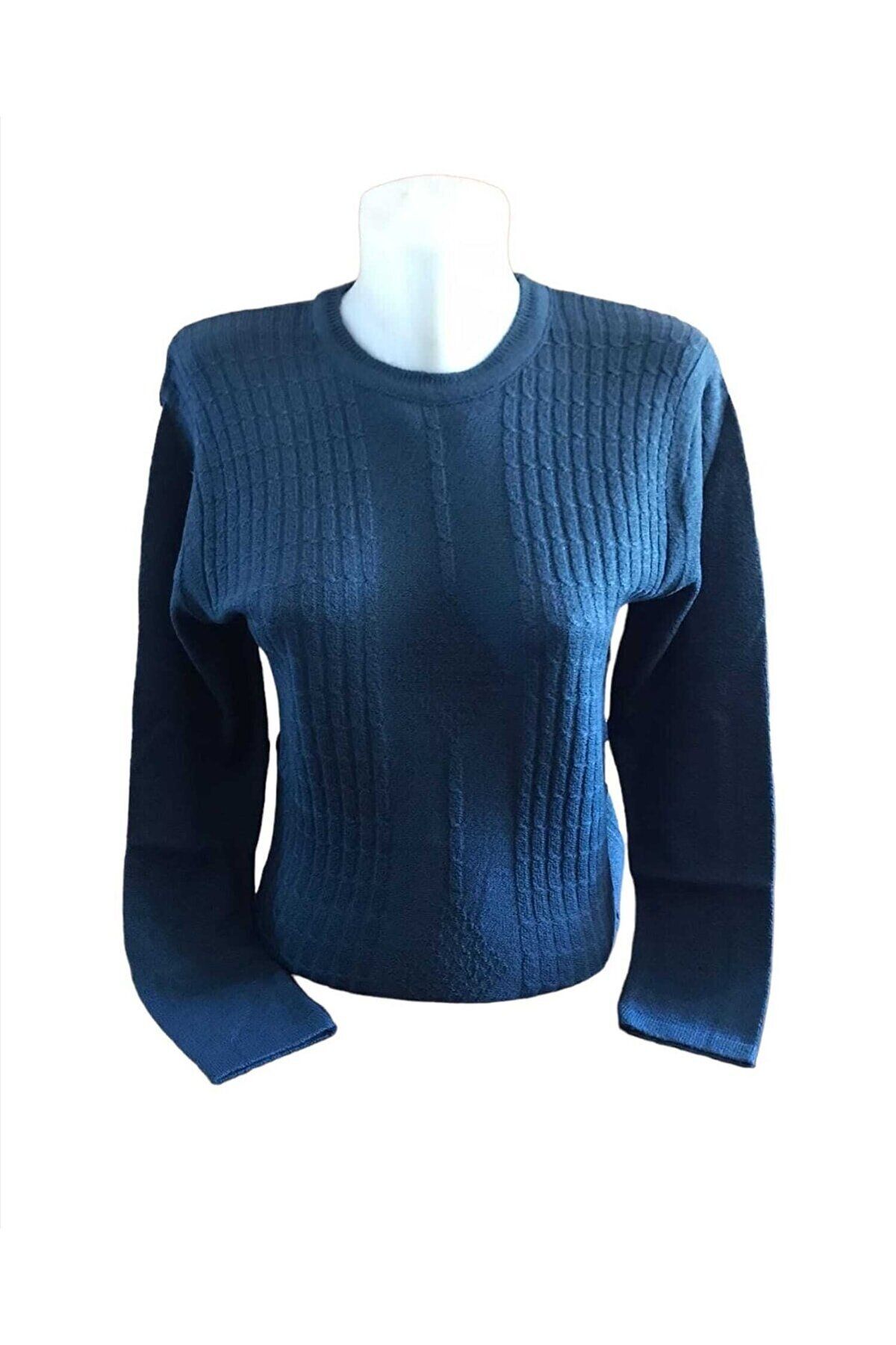 Navy blue sweater women's discount
