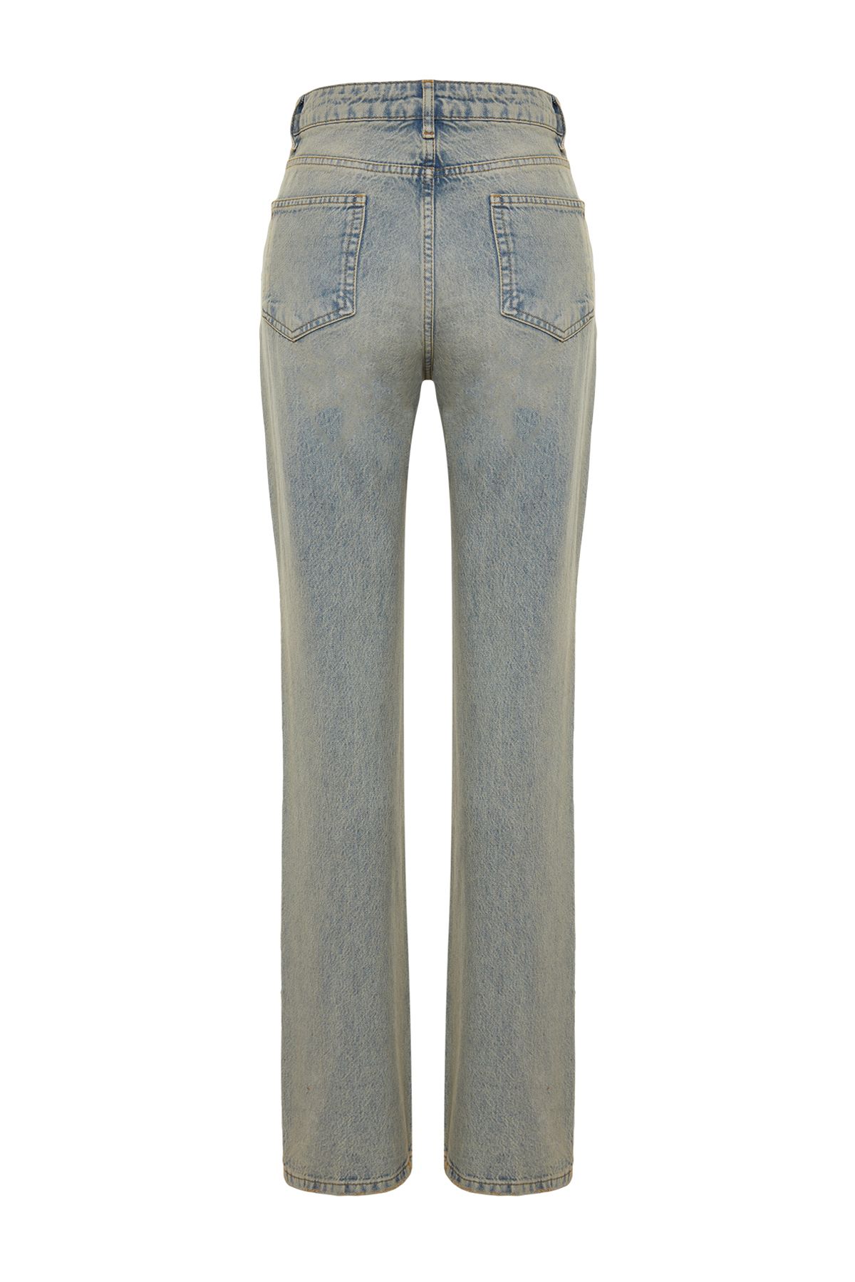 Trendyol Collection-Blaue, blass wirkende Vintage-Jeans mit niedriger Taille und weitem Bein TWOSS24JE00032 6