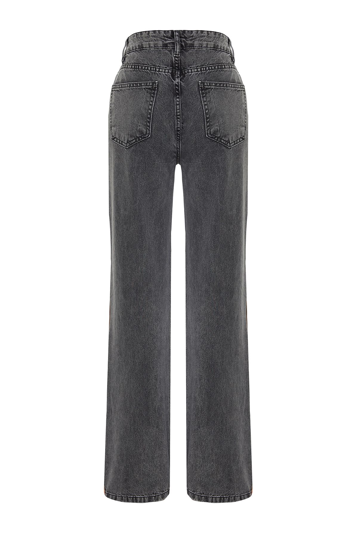 Trendyol Collection-Anthrazitfarbene High-Waist-Jeans mit weitem Bein TWOSS24JE00050 8