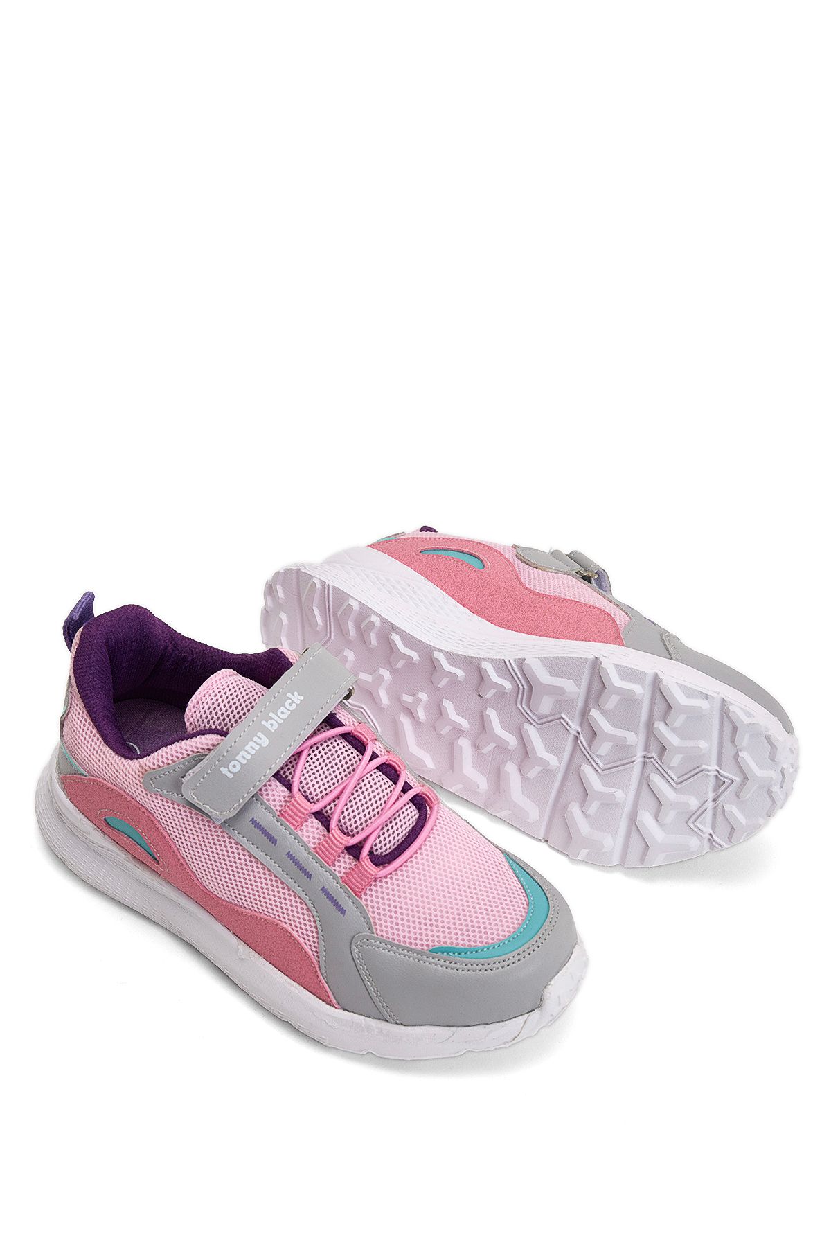 Tonny Black-Dětská Unisex Ice Pink Faylon podešev Pohodlná dětská obuv na suchý zip 4