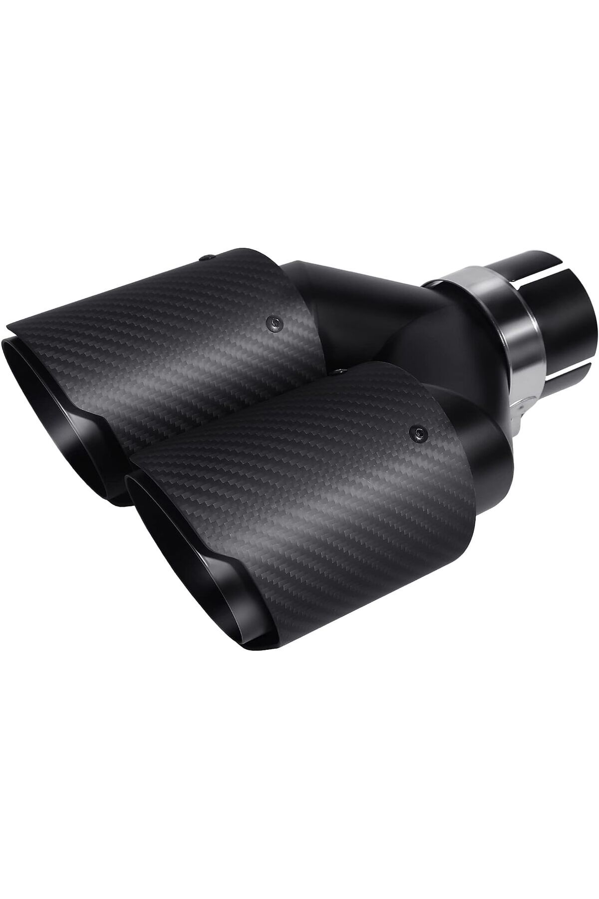 Krtopo-Black Matte Carbon Tip 63 mm Double Muffler Performance Exhaust Tip, Inlet 2.5" Outlet 3.5 1