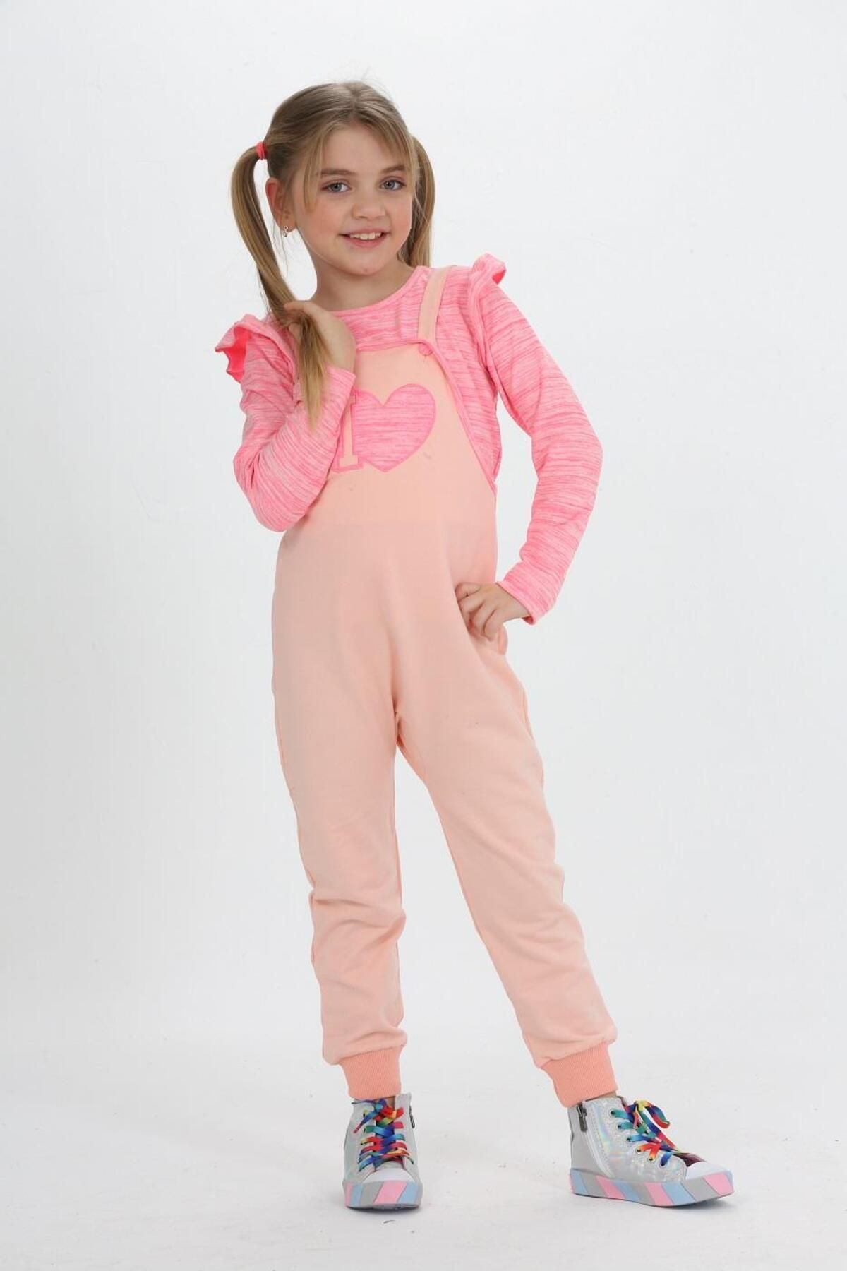 LupiaKids-I Love Girl Child Jumpsuit Lp-22win-065 3