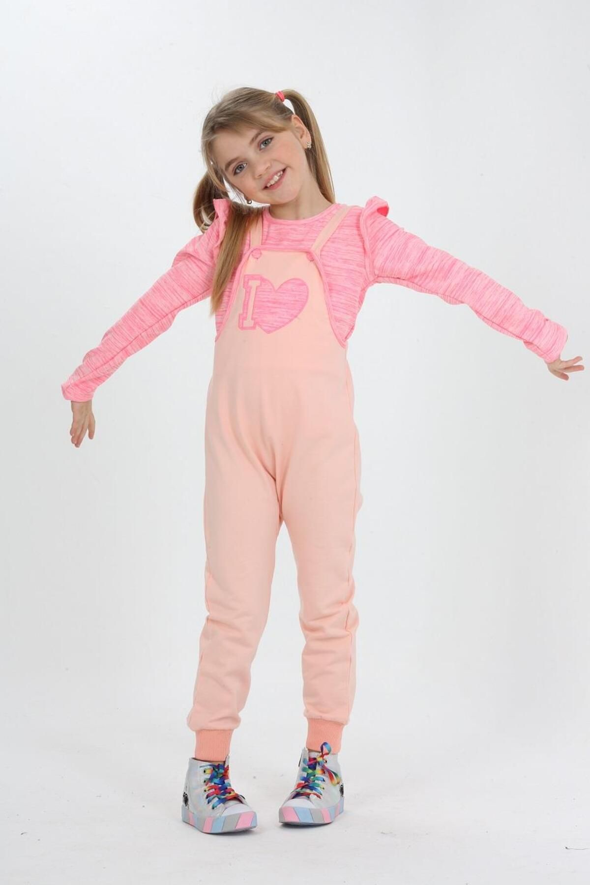 LupiaKids-I Love Girl Child Jumpsuit Lp-22win-065 4