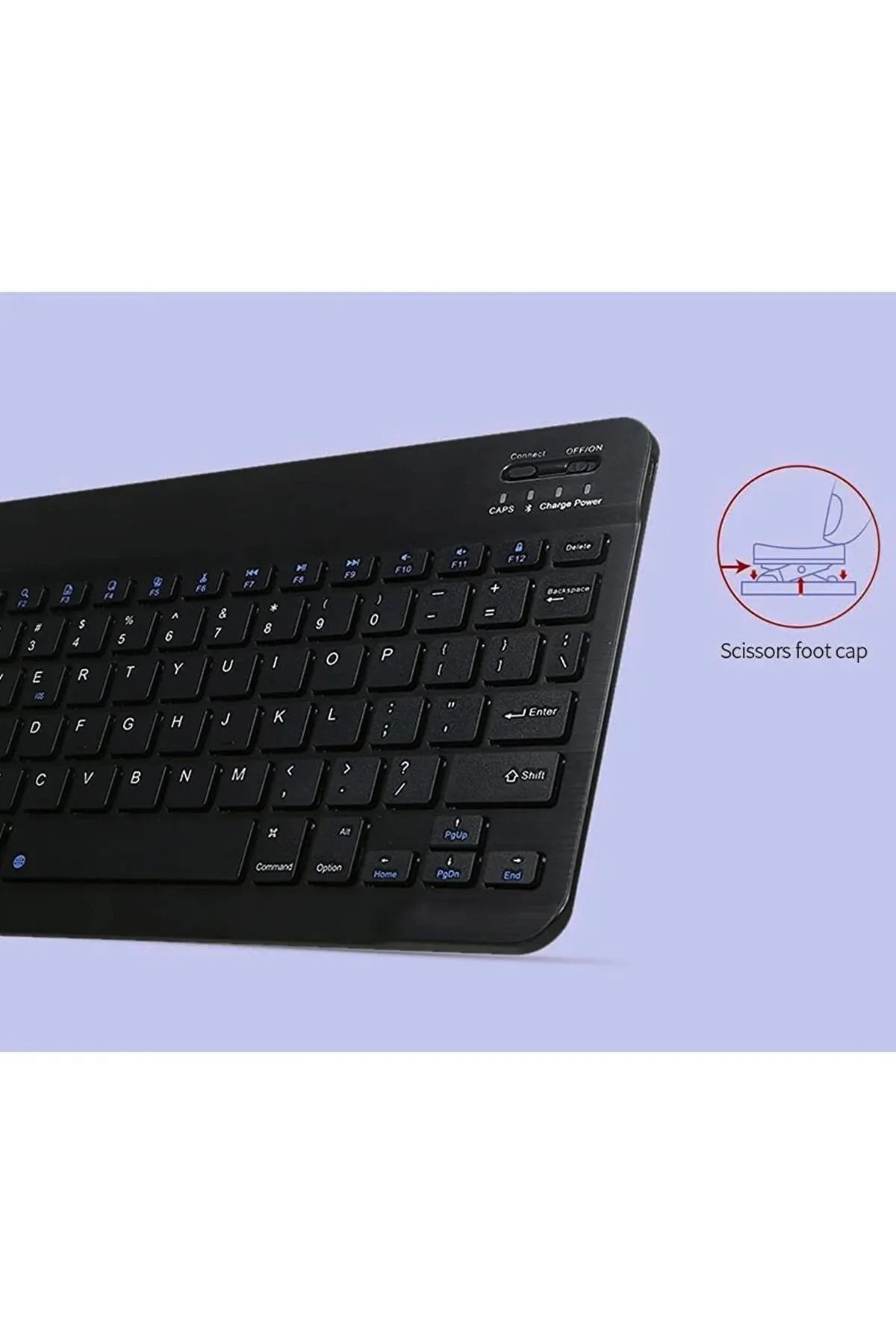 Tüm Cihazlara Uyumlu Akıllı Taşınabilir Şarj Edilebilir Kablosuz Bluetooth Klavye ve Mause Seti 5