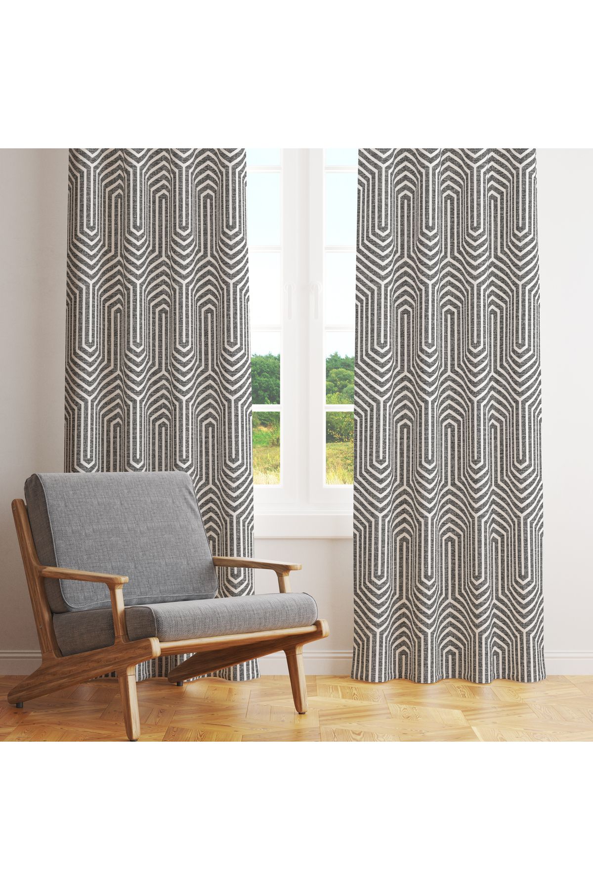 MUN HOME-Digital printed backdrop curtain single wing 140 x 260 cm Edge Folded Stitched 2