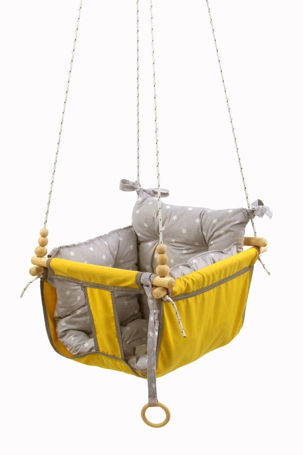 Grey and yellow baby sales swing