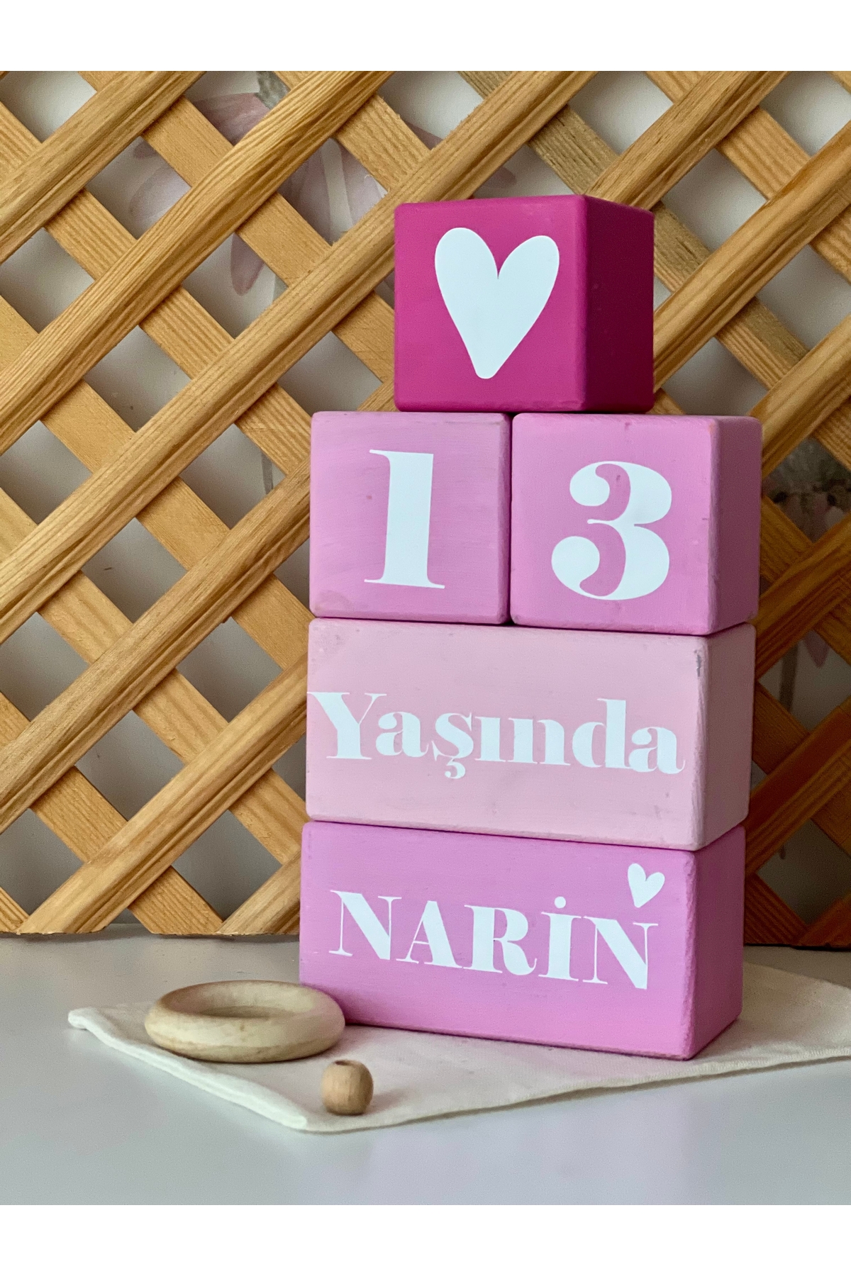 Renkli bebek anı küpü isimli renkli set 5parça