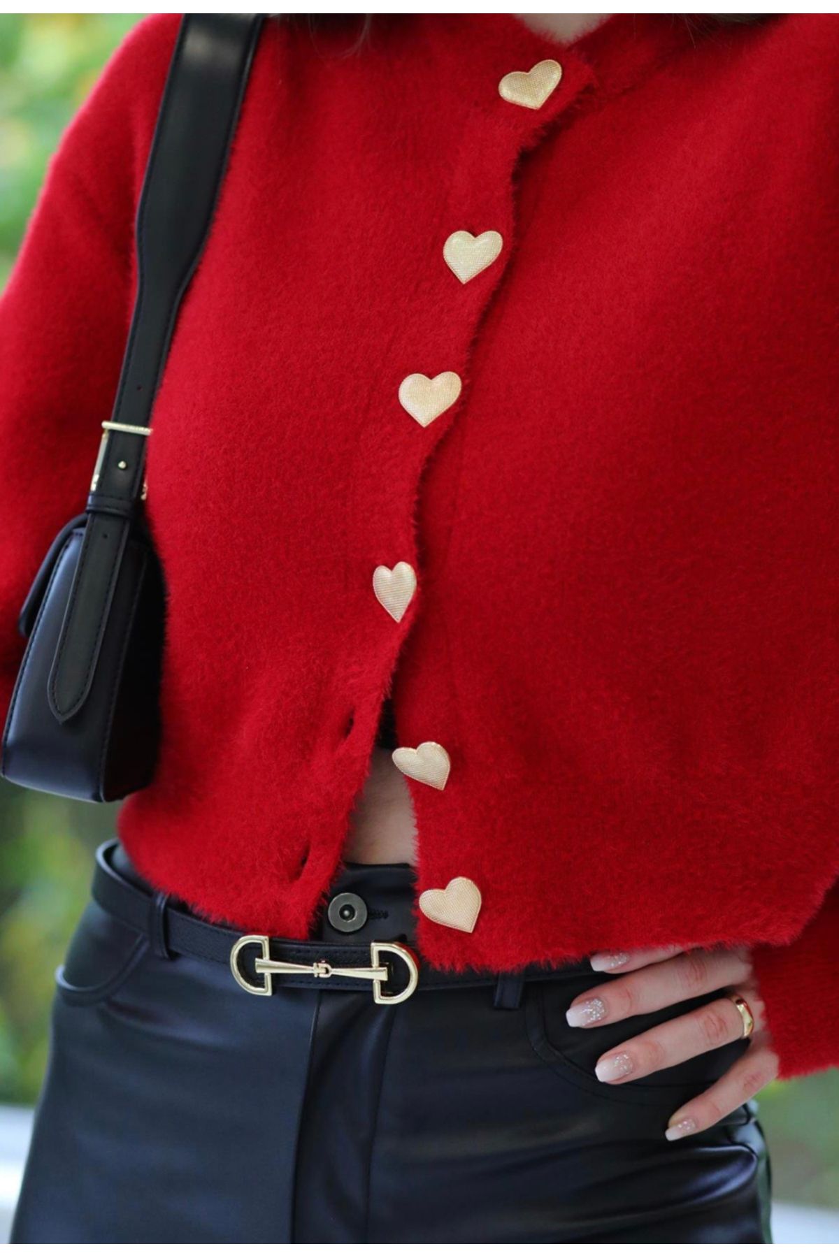 heart button cardigan