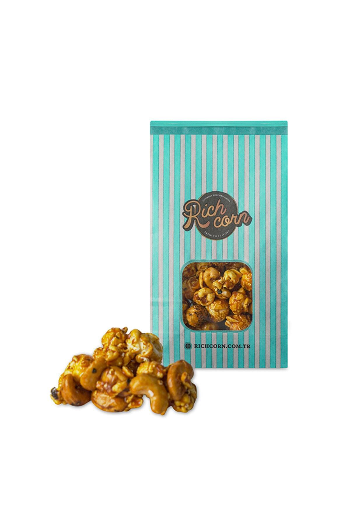 Rich Corn Gurme Patlamış Mısırları, Kaju Karamelli Popcorn, Küçük Organik Paket 180gr
