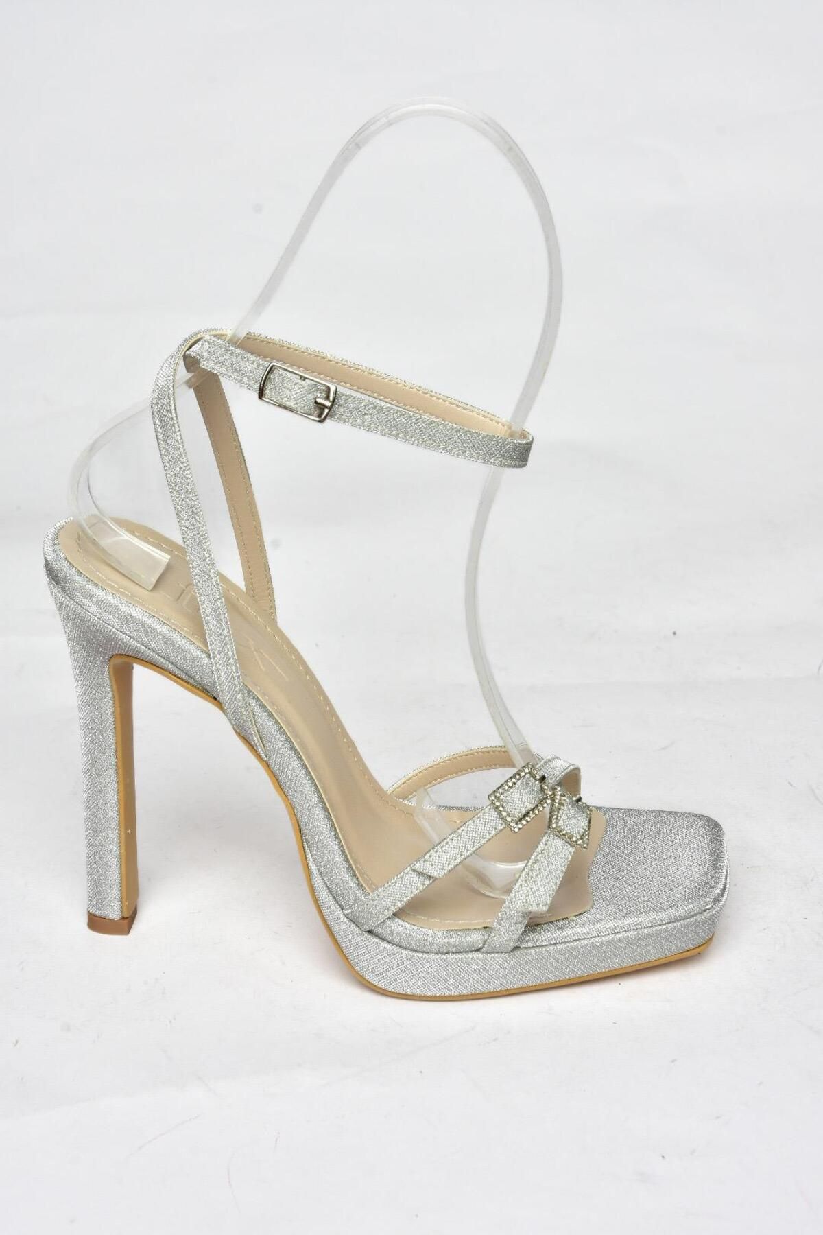 Fox Shoes-S569616114 Silber Glitzer High Heels für Damen 7