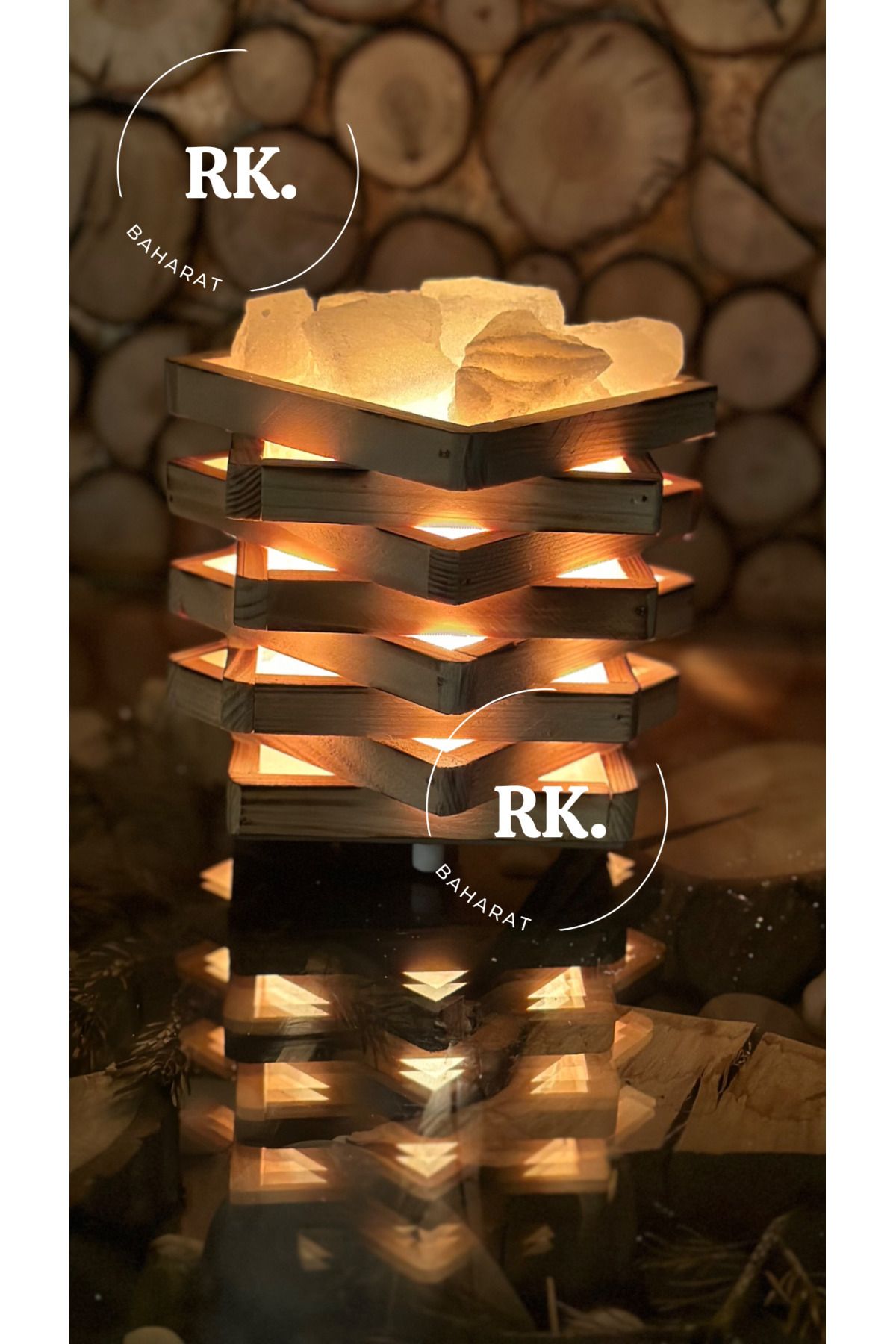 چراغ رومیزی و خواب سفید Lamp مدل چوب اورجینال RK Baharat