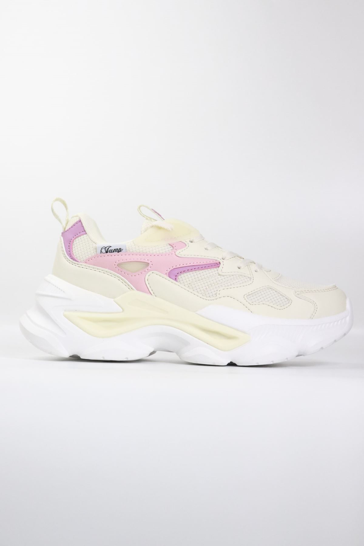 - کفش کتانی زنانه کف ضخیم بژ 29891 Jump