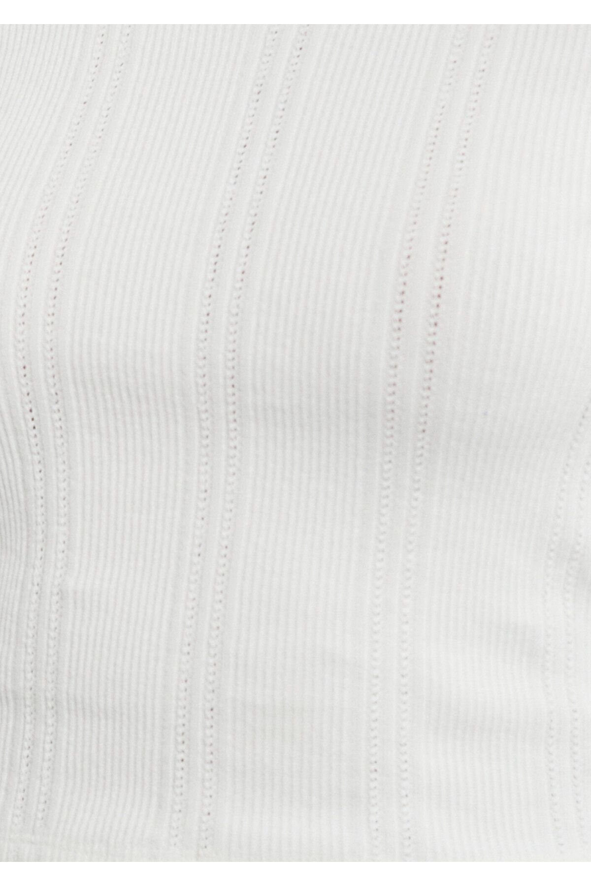 Mavi آستین بلند تی شرت محصول سفید / بخش کوتاه 1612158-70057