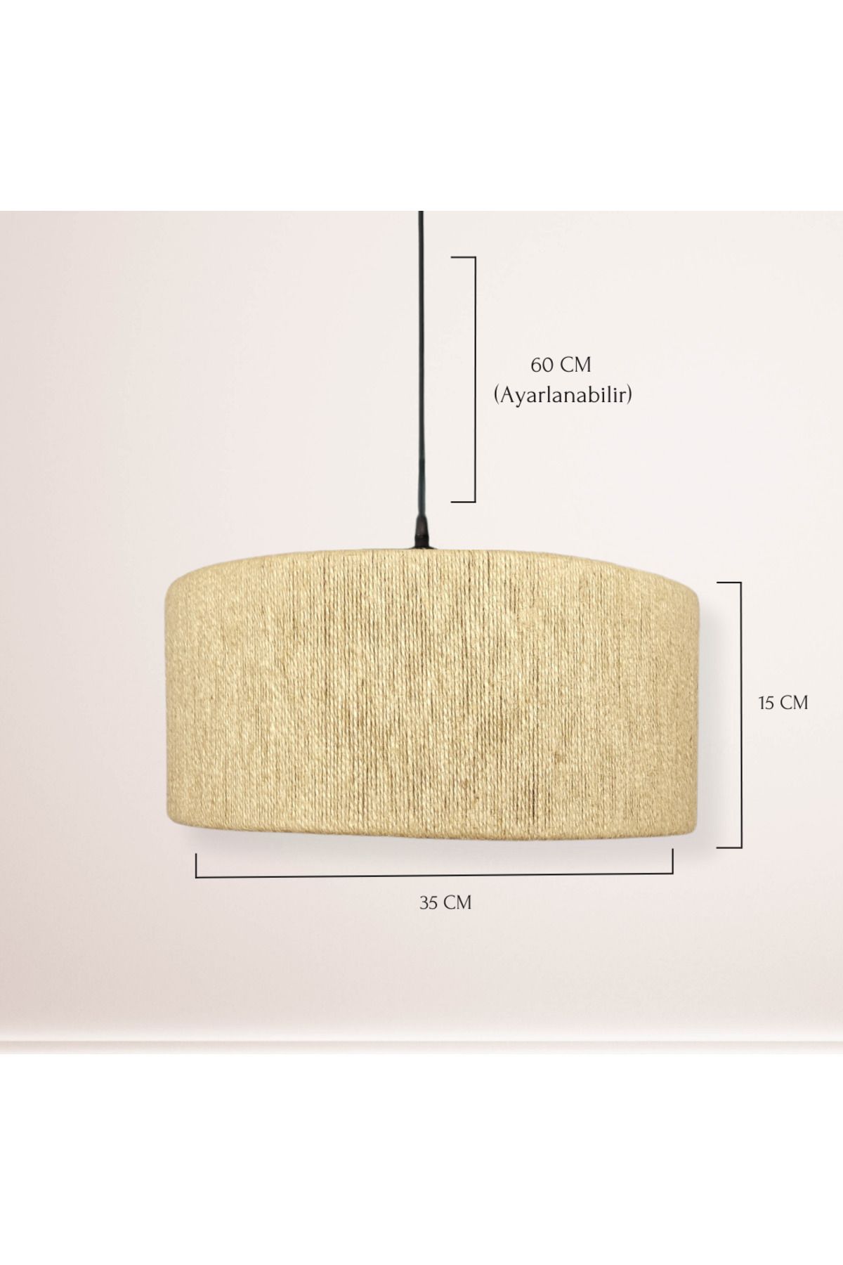 JUTUAL DEKOR-Prestigio Loess Bohemian - Rustic Chandelier Jute Model 4