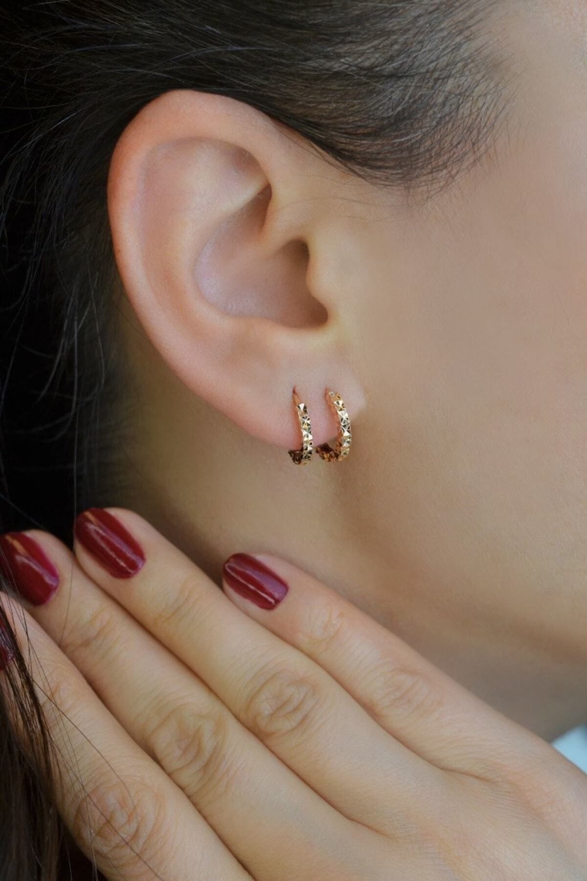 Mini gold shop earrings