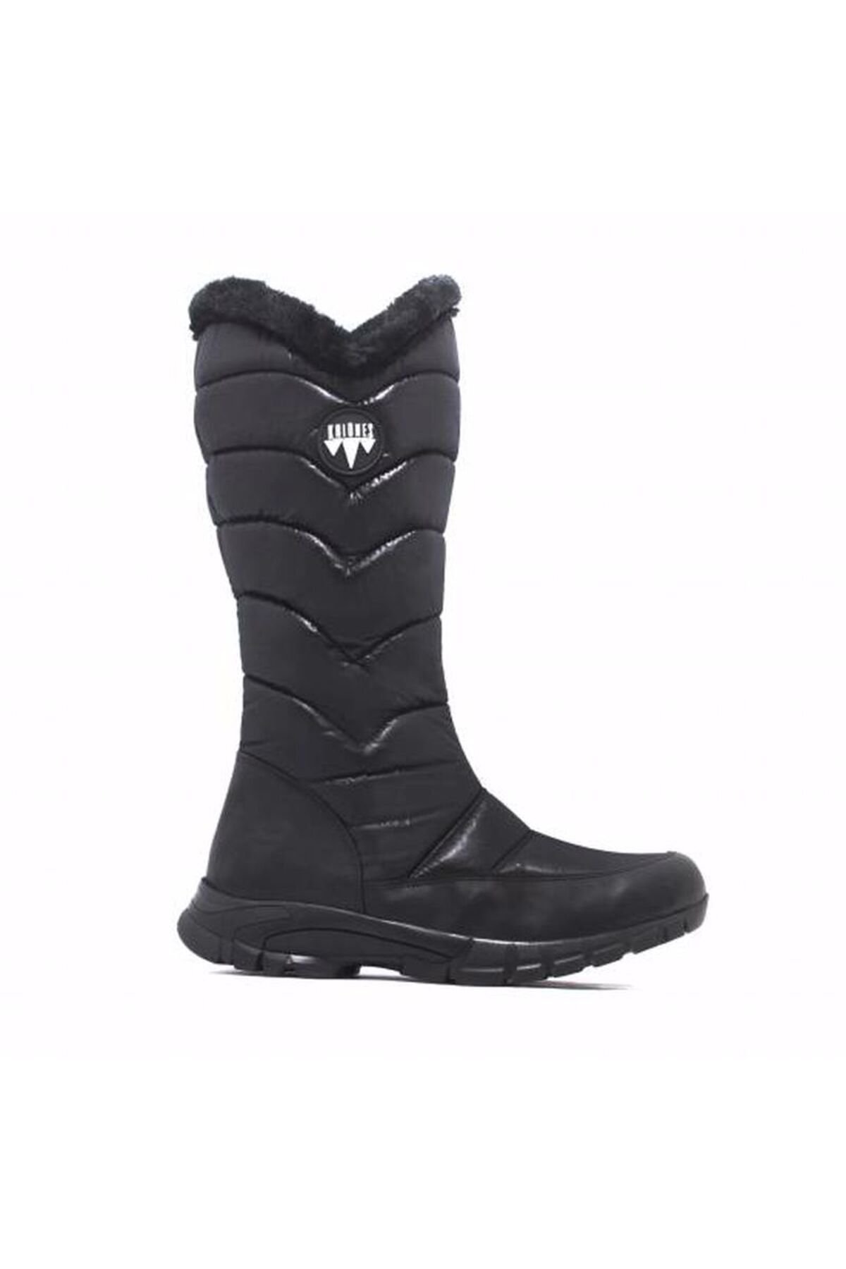 KHIONES Kadın Siyah Uzun Kürklü Kar Botu