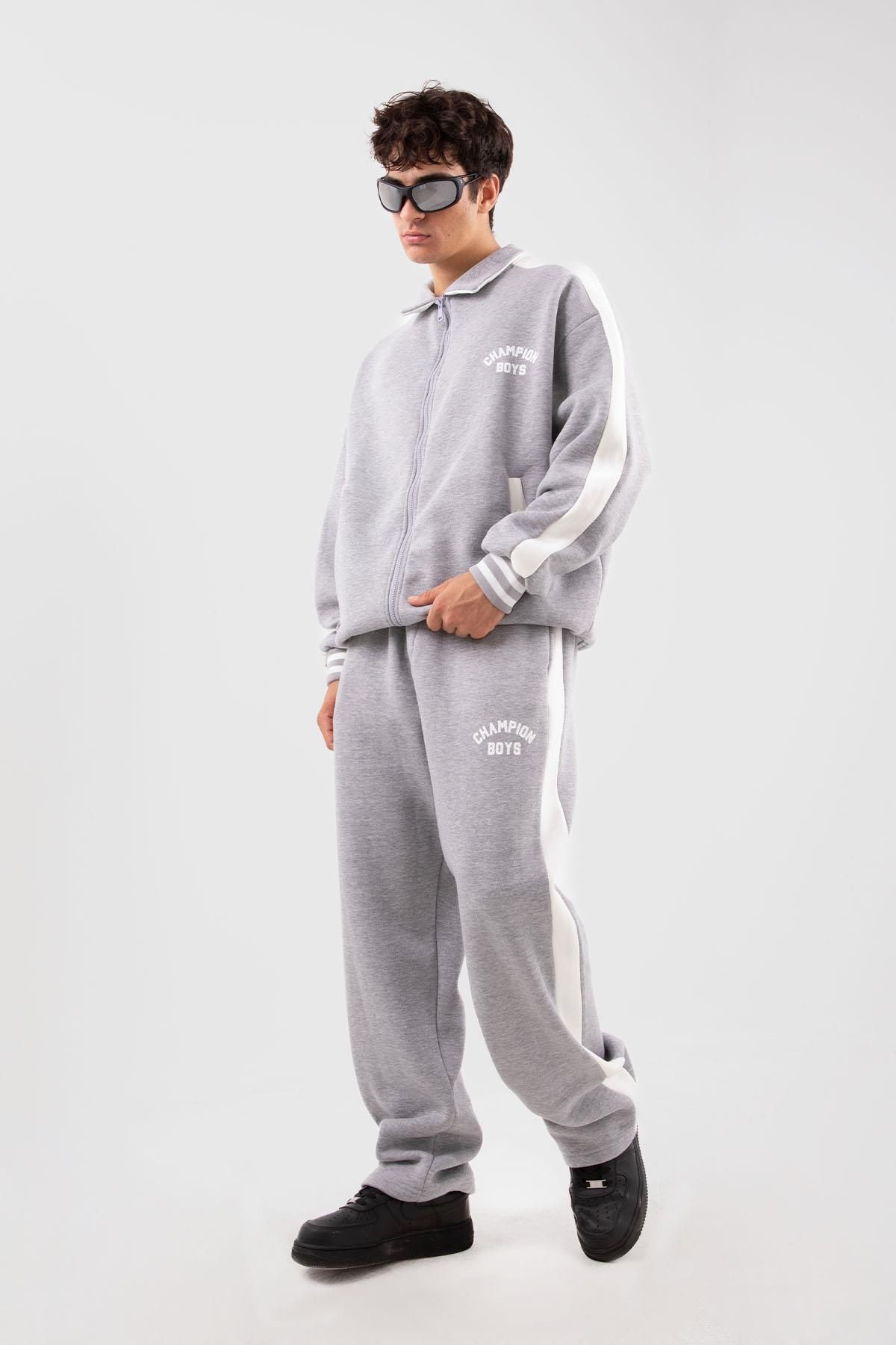 Champion hotsell grey tracksuit