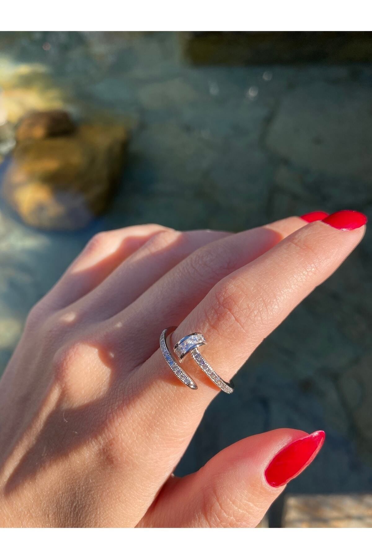 Silver nail ring hot sale