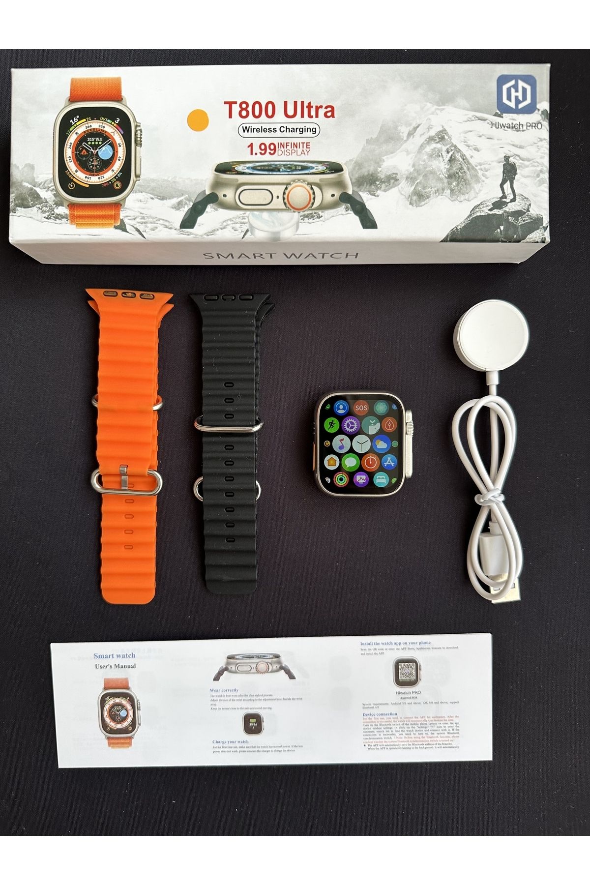 DT3 MATE T 800 Ultra Akıllı Saat Kordon Hediyeli Watch 8 Ultra Smart Watch 49 Mm Android Ve Ios Desteklidir