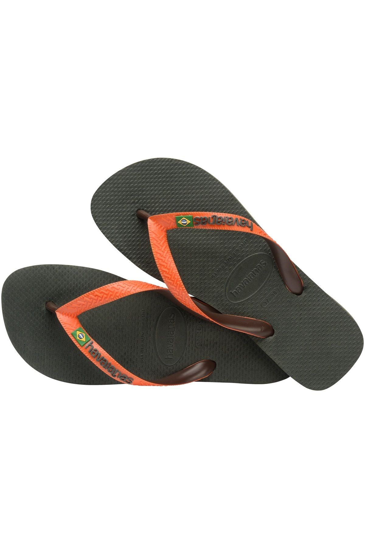 Havaianas BRASIL MIX OLIVE GREEN SUNSET ORANGE SLIPPERS Trendyol