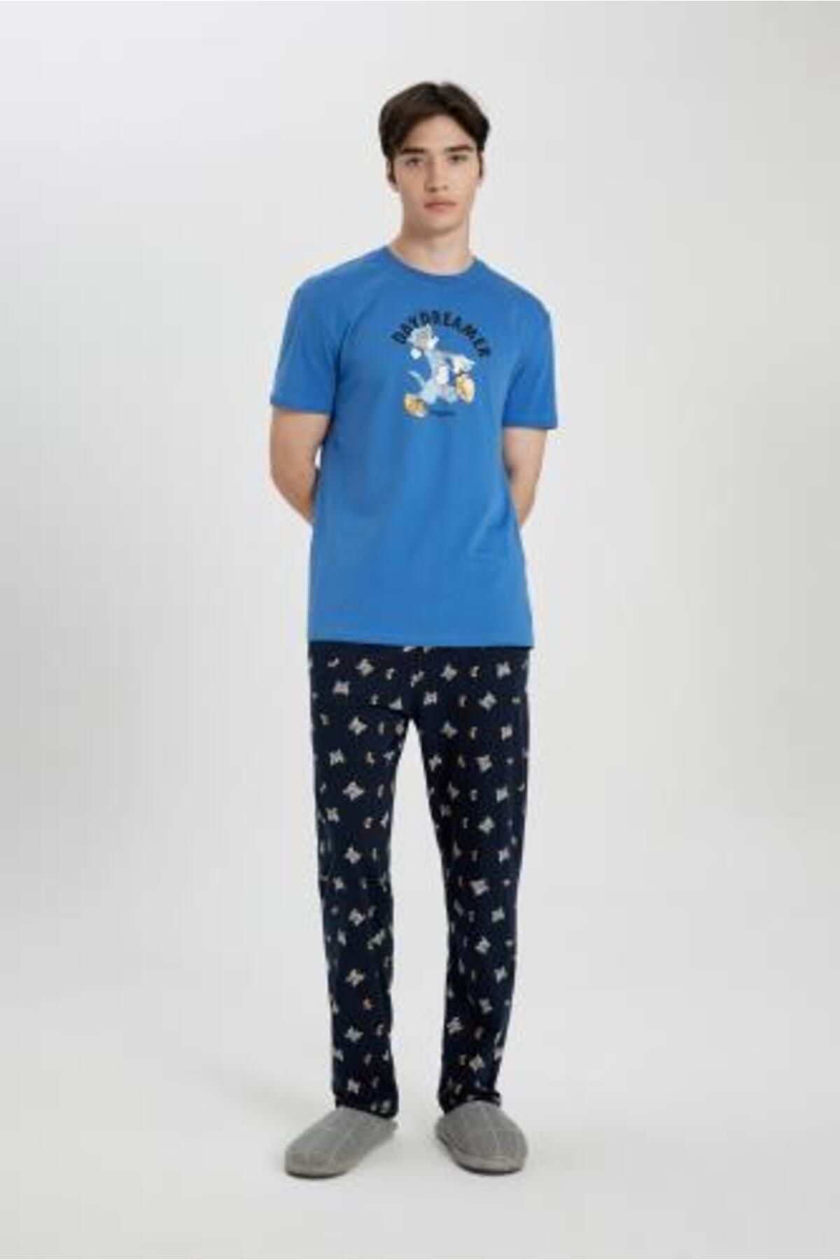 DeFacto-Tom & Jerry Regular Fit Short Sleeve Pajama Set B8658ax24sp 2