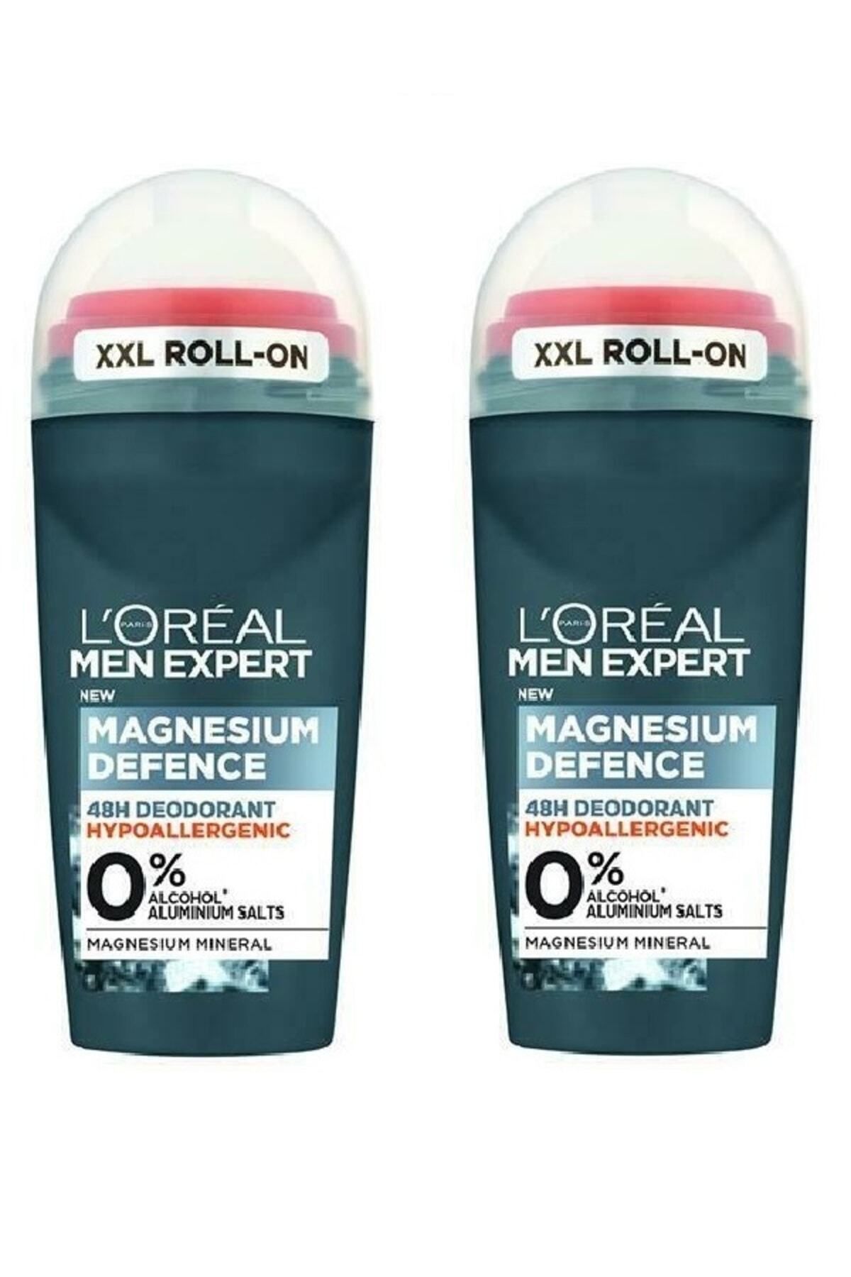 L'Oreal Paris Men Expert Erkek Deodorant Magnesıum Defense Hipoalerjenik Roll On 50 ml X 2 Adet