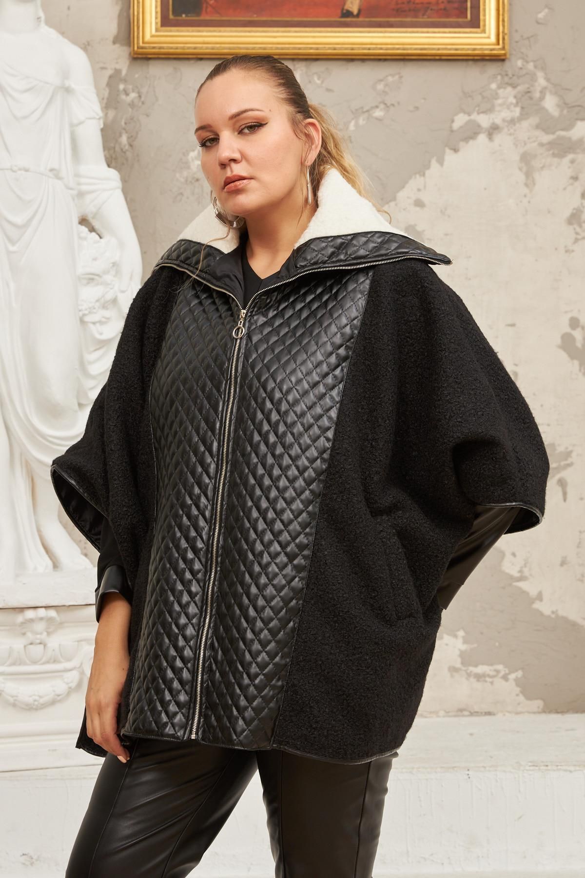 Plus size online women's poncho coats