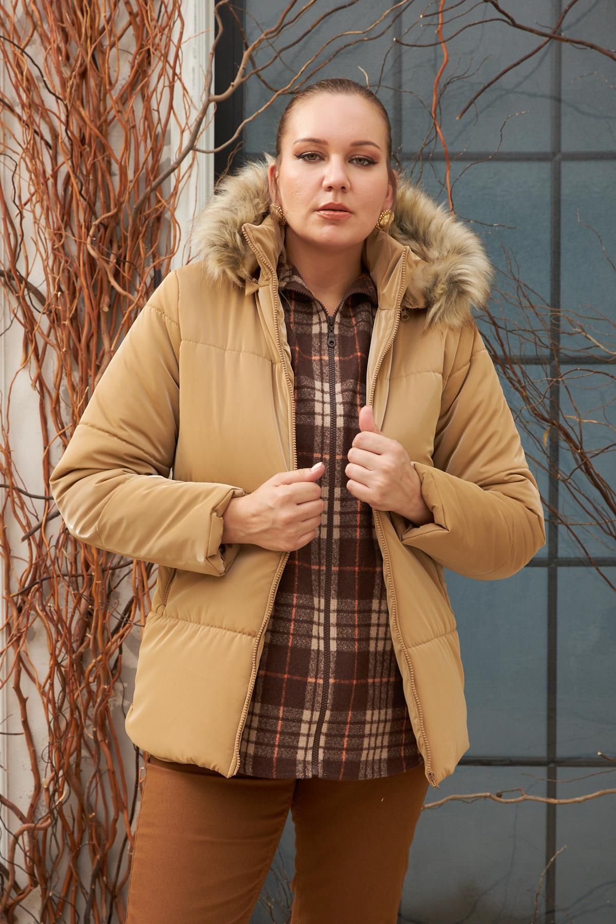 Plus size shiny puffer coat top