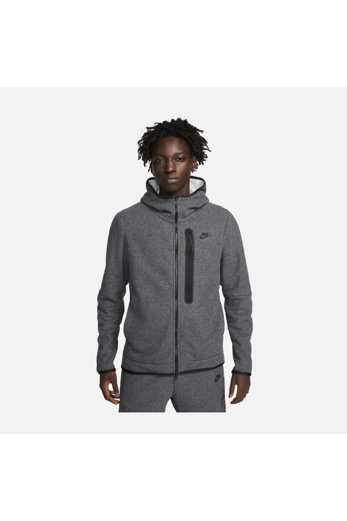 سویشرت مردانه هودی تمام زیپ زمستانی Tech Fleece مخصوص لباس ورزشی (DQ4801-010) نایکی سویشرت Nike
