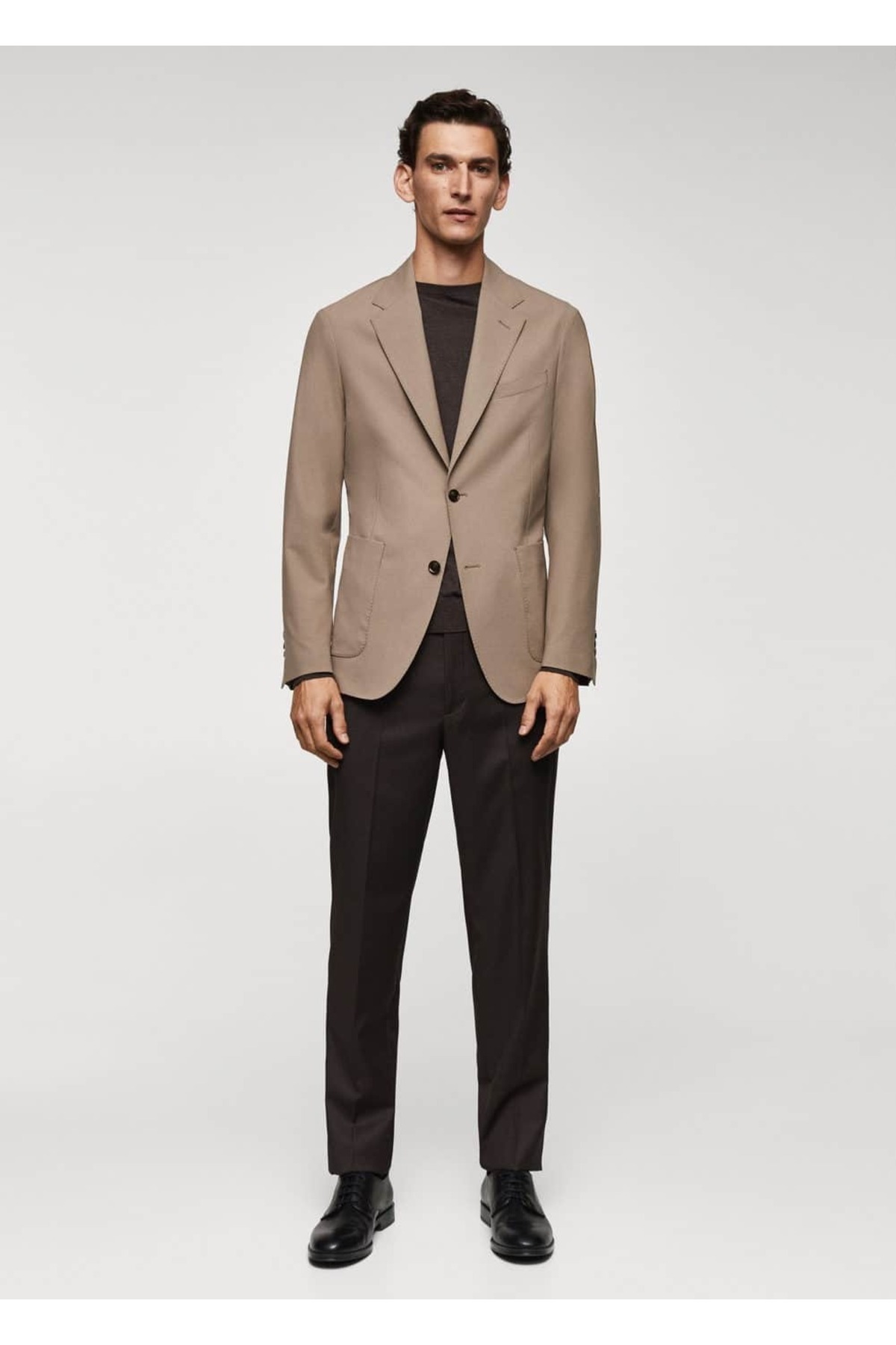 ژاکت مردانه بژ منگو | 57040928 اورجینال - تصویر 2