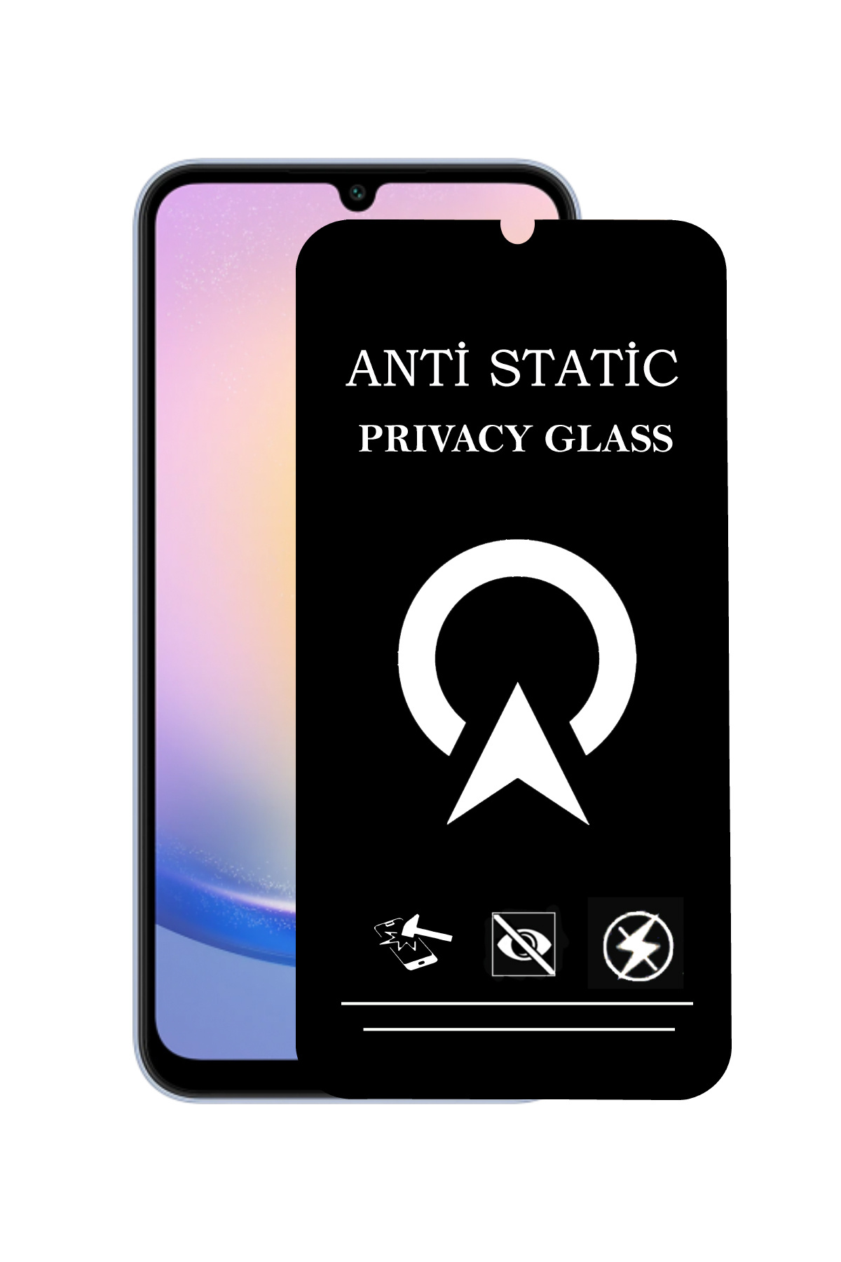 Samsung Galaxy A25 5G ile Uyumlu Tam Kaplayan Anti Statik Görünmez Safir Ekran Koruyucu Hayalet Cam