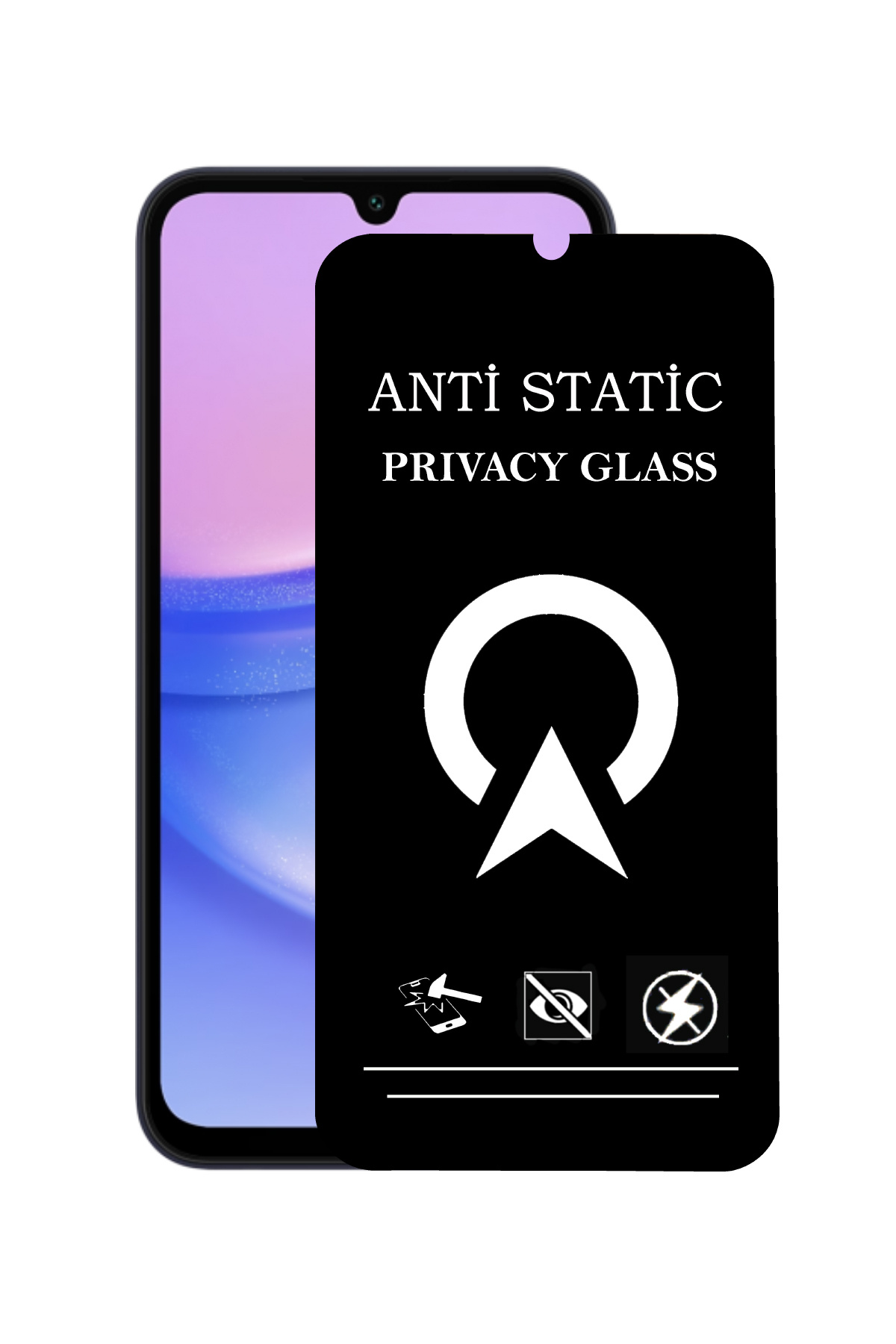 Samsung Galaxy A15 ile Uyumlu Tam Kaplayan Anti Statik Görünmez Safir Ekran Koruyucu Hayalet Cam