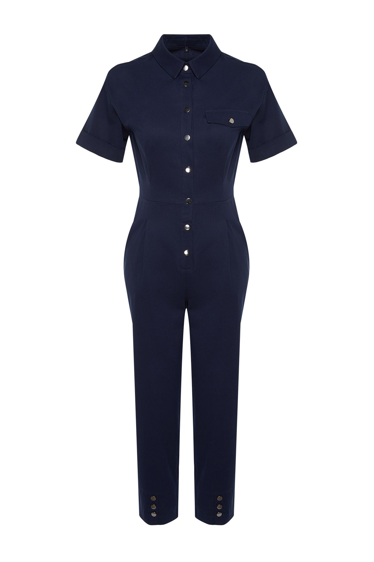 Trendyol Collection-Ολόσωμη φόρμα Maxi με λεπτομέρεια με μπλε κουμπιά TWOSS24TU00003 7